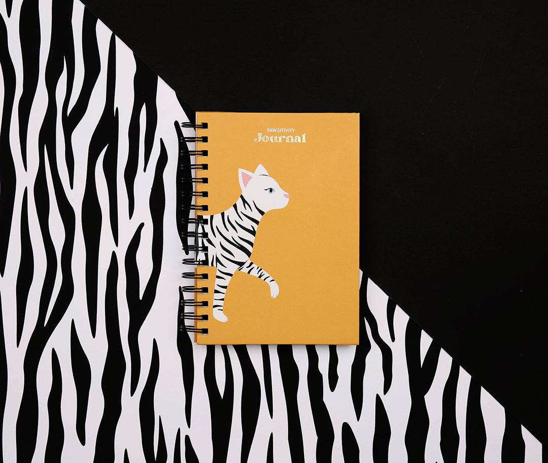 A5 Zebra Cat Spiral Notebook