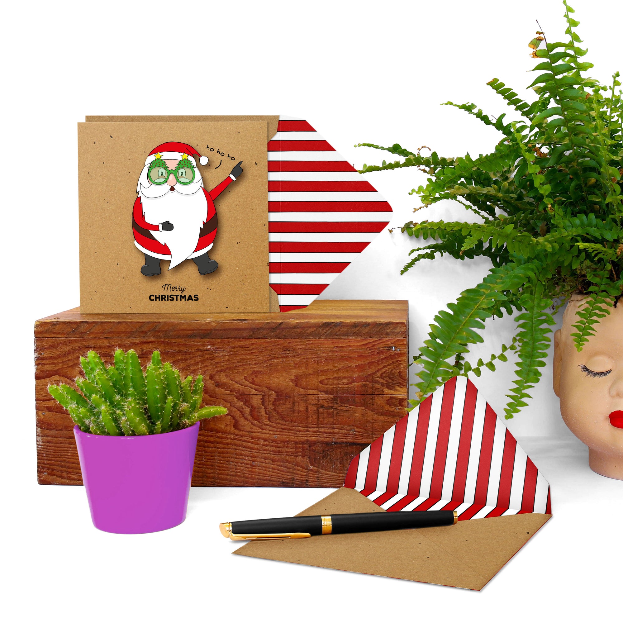 Groovey Santa, Christmas Handmade Greeting Card