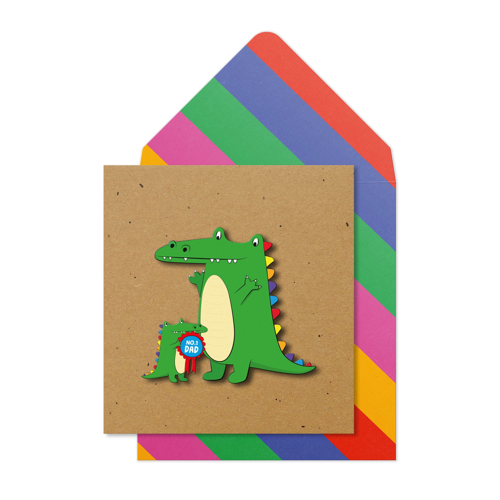 No.1 Dad Crocodile, Happy Fathers Day, Handmade Greeting Card