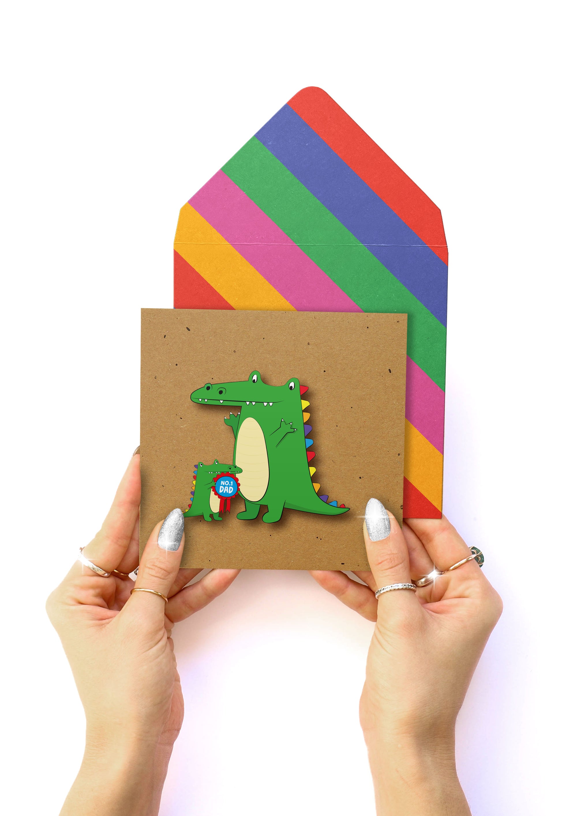 No.1 Dad Crocodile, Happy Fathers Day, Handmade Greeting Card