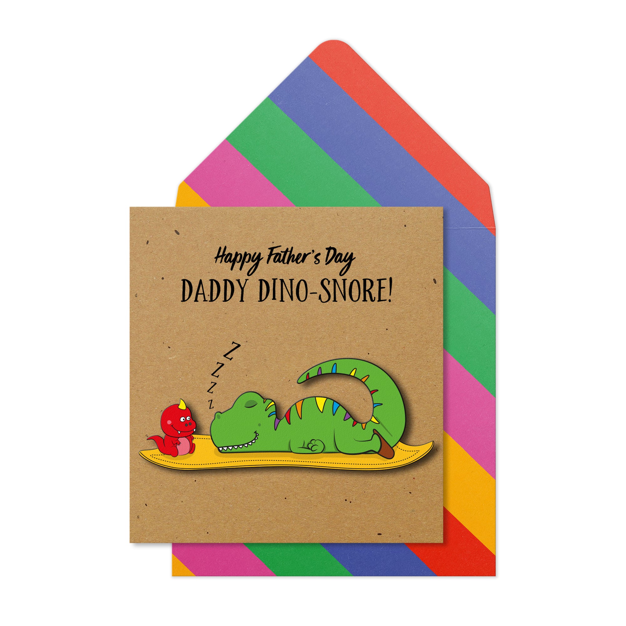 Daddy Dino-Snore, Fathers Day, Handmade Greeting Card