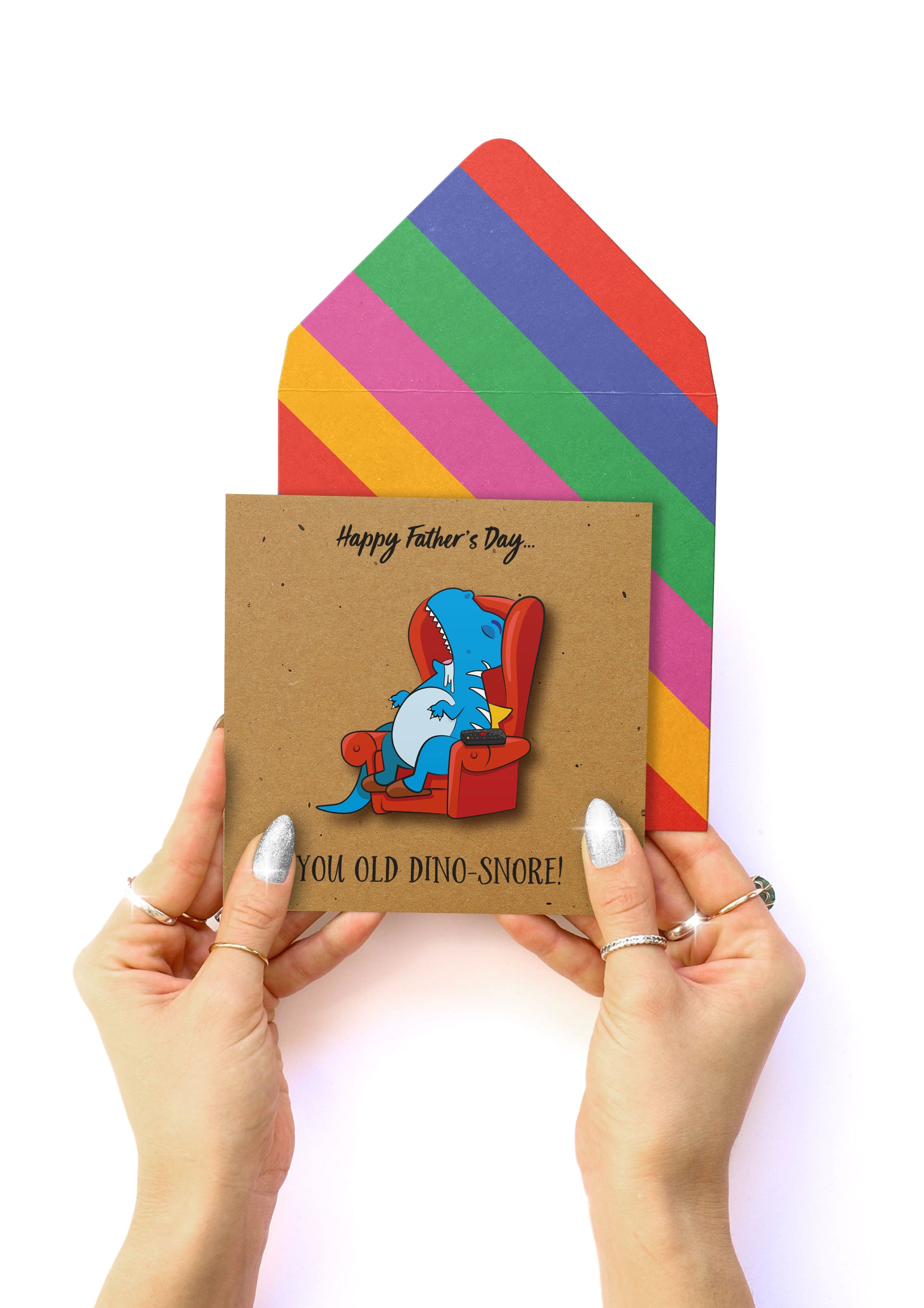You Old Dino-Snore! Fathers Day, Handmade Greeting Card