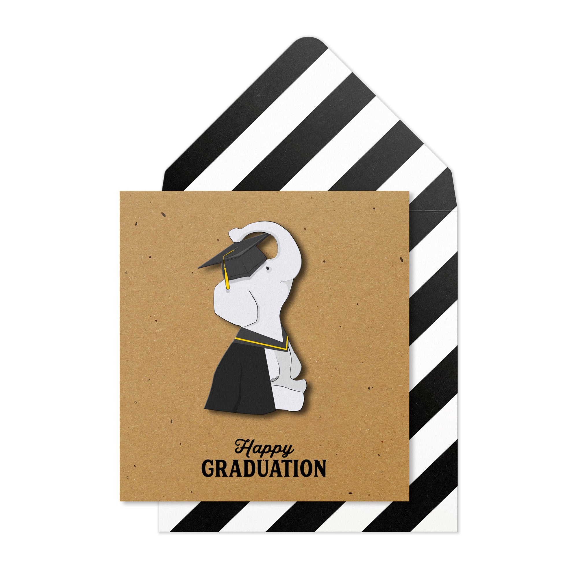 Happy Graduation Elephant, Handmade Greeting Card