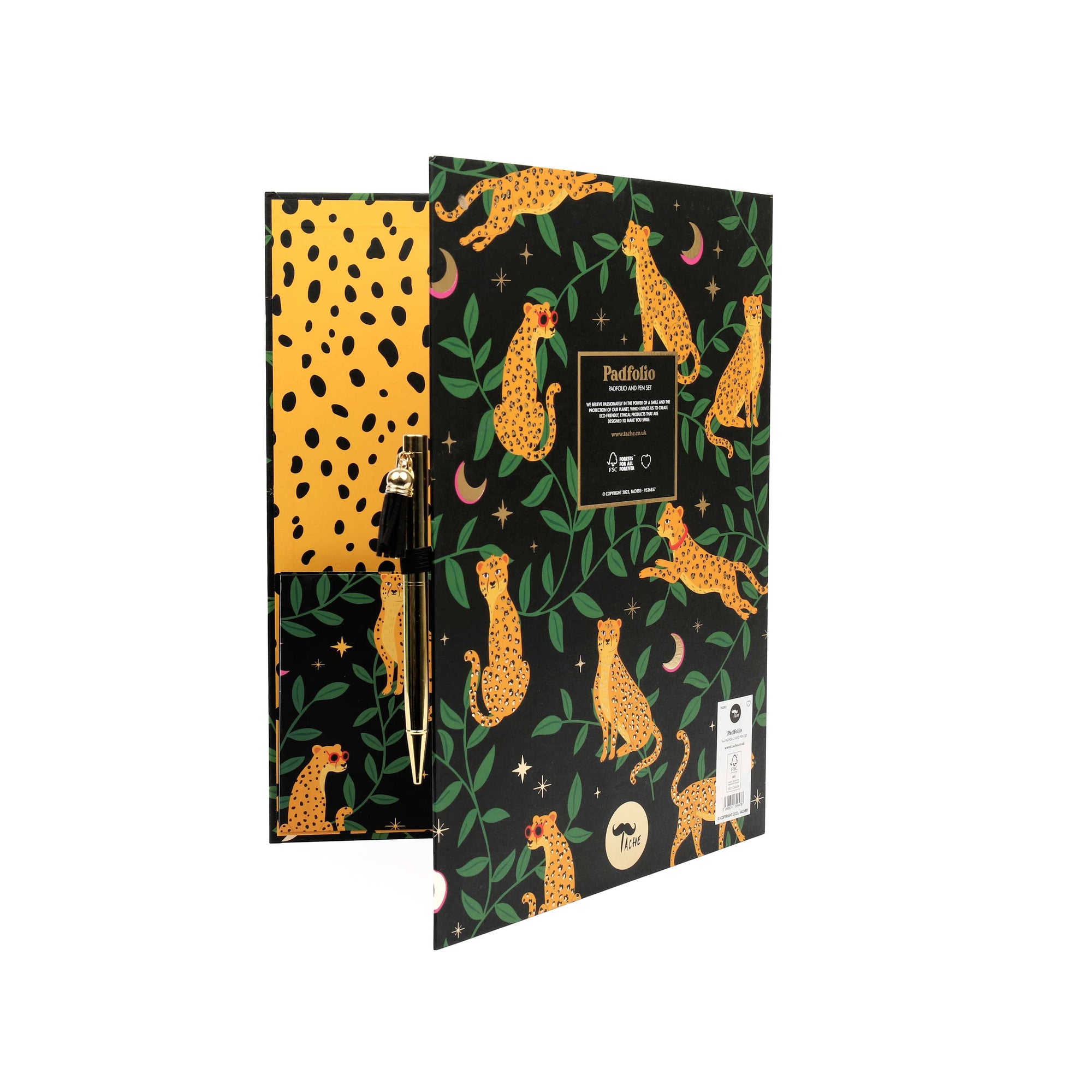 A4 Cheetah Clipboard Padfolio and Pen