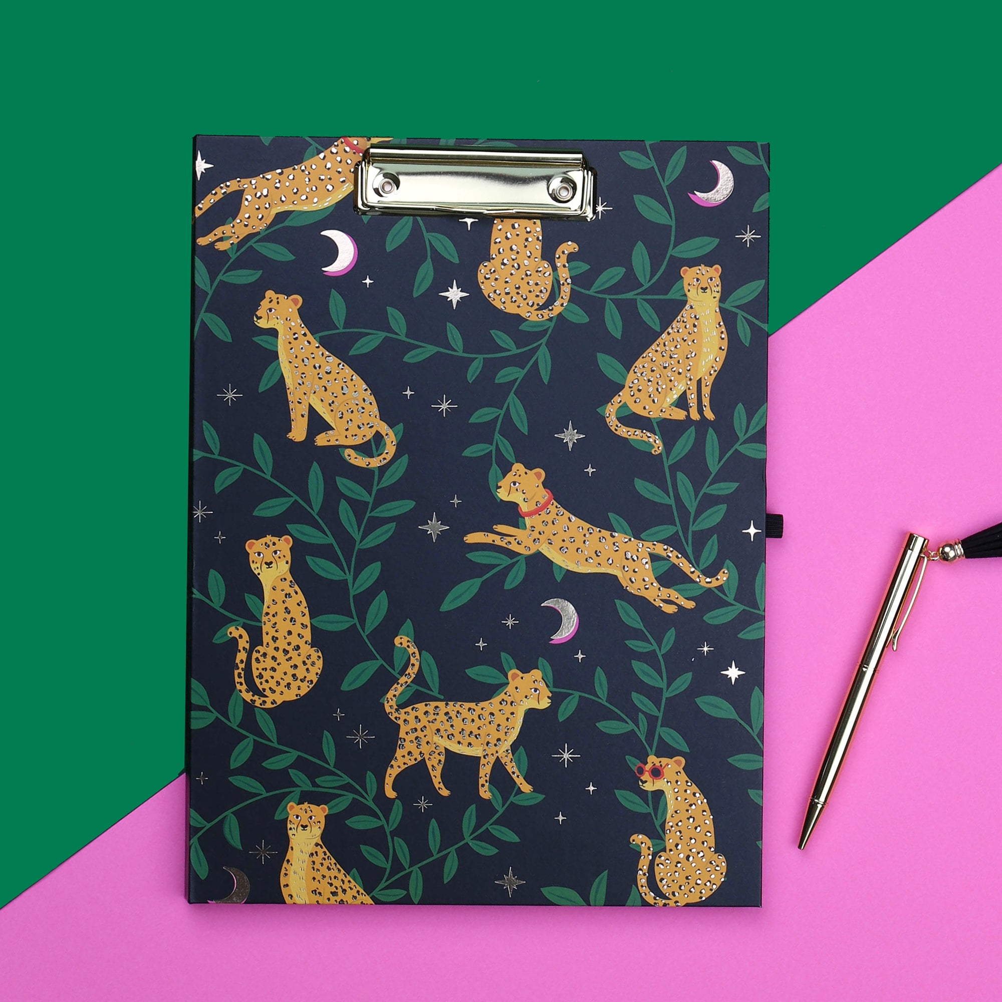 A4 Cheetah Clipboard Padfolio and Pen