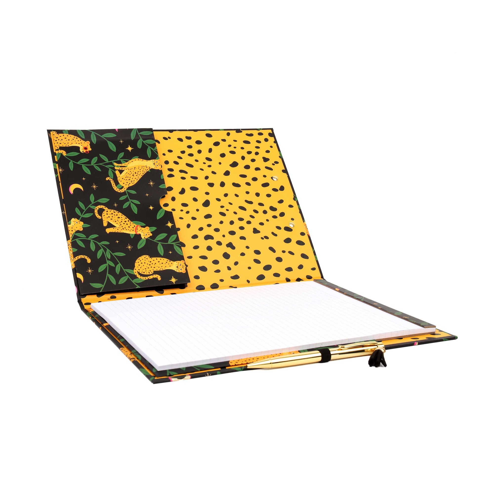 A4 Cheetah Clipboard Padfolio and Pen