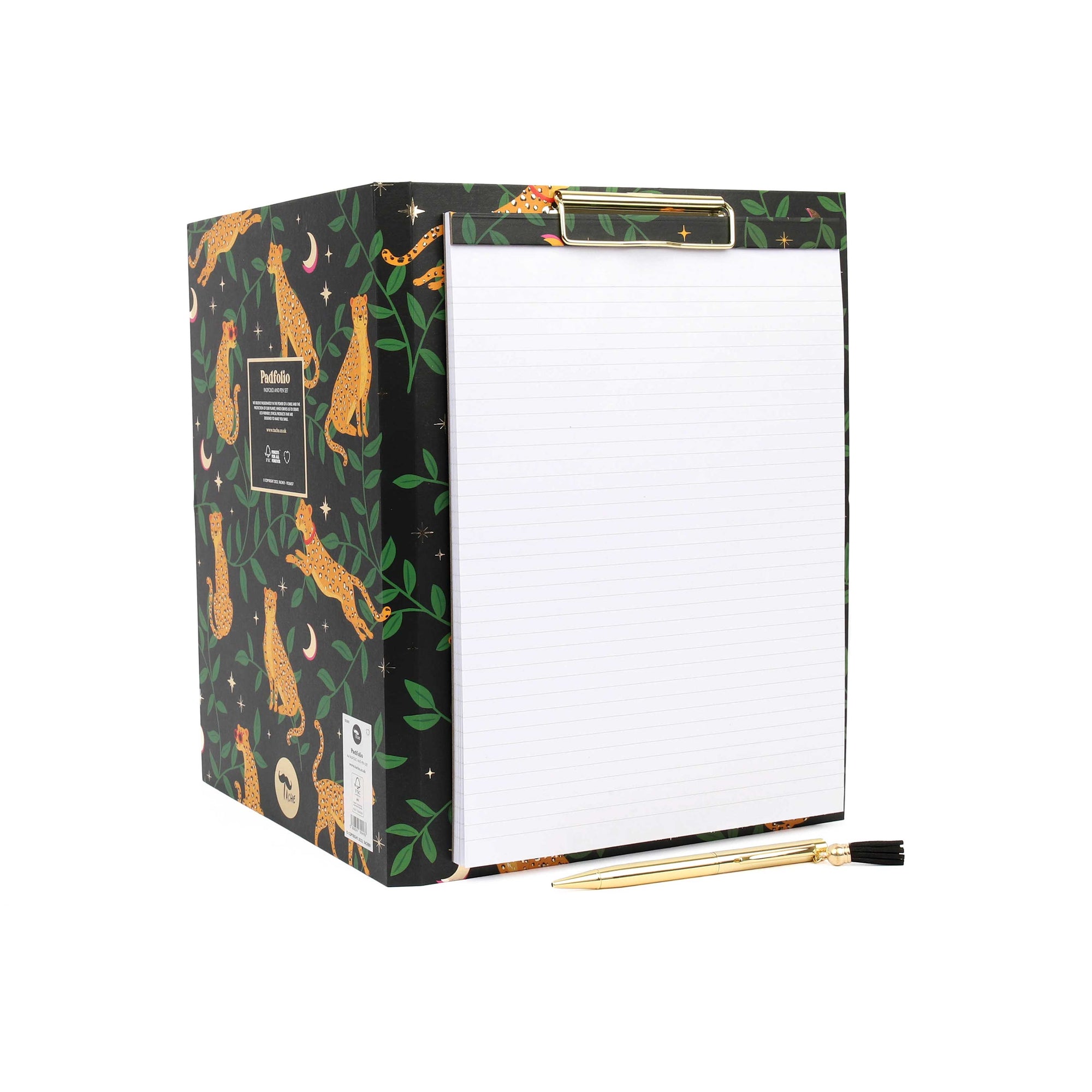 A4 Cheetah Clipboard Padfolio and Pen