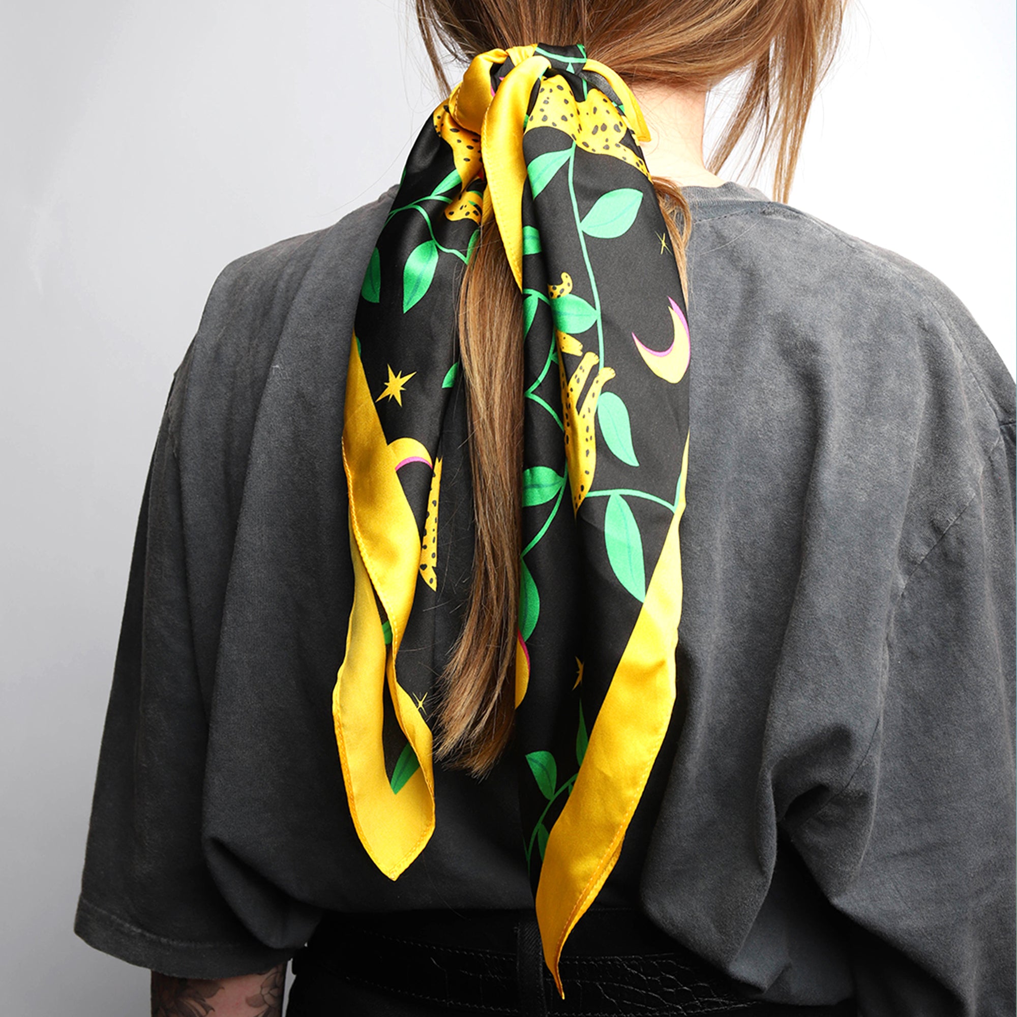 Silk Leopard Print Scarf