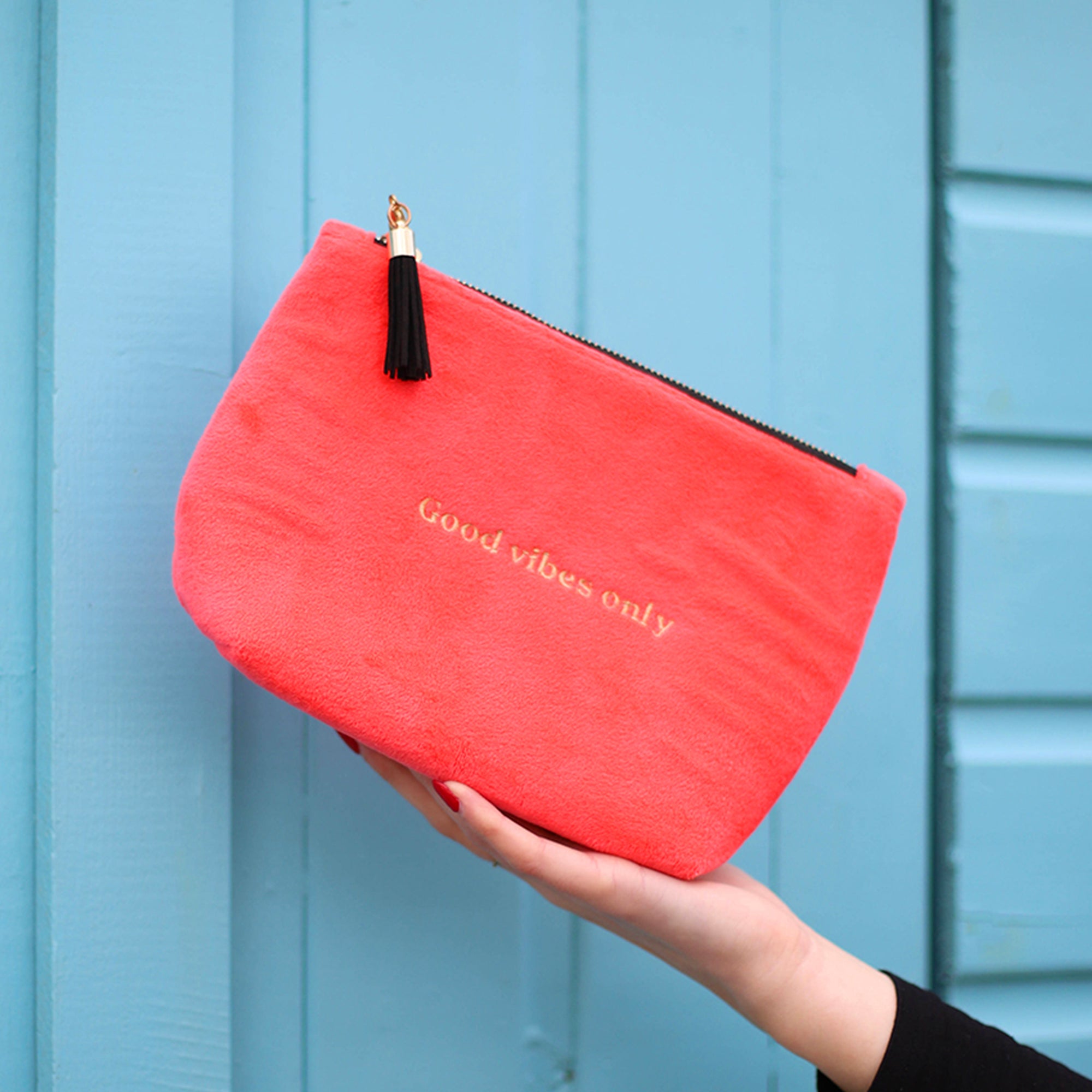 Good Vibes Only Makeup Bag with Tassel