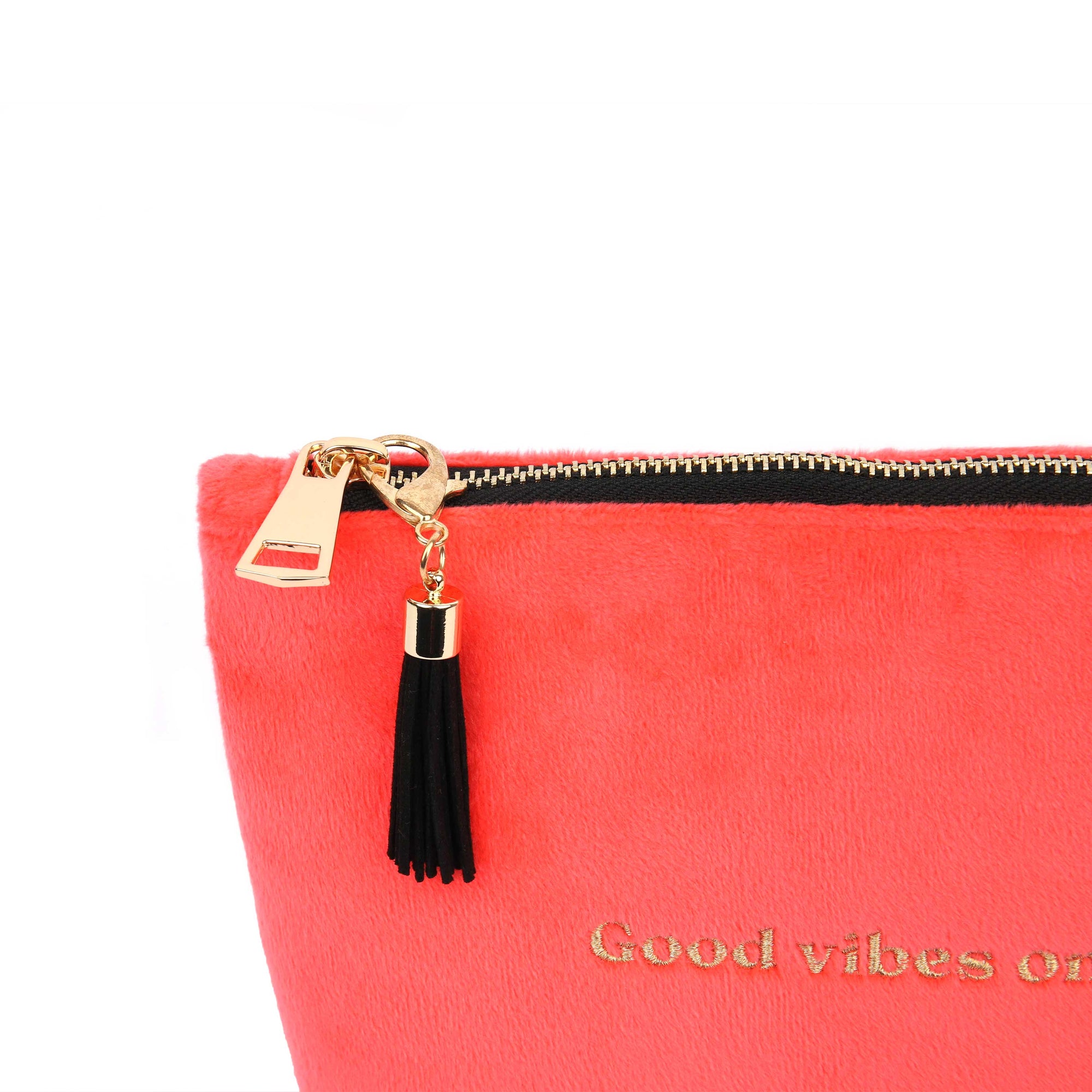 Good Vibes Only Makeup Bag with Tassel