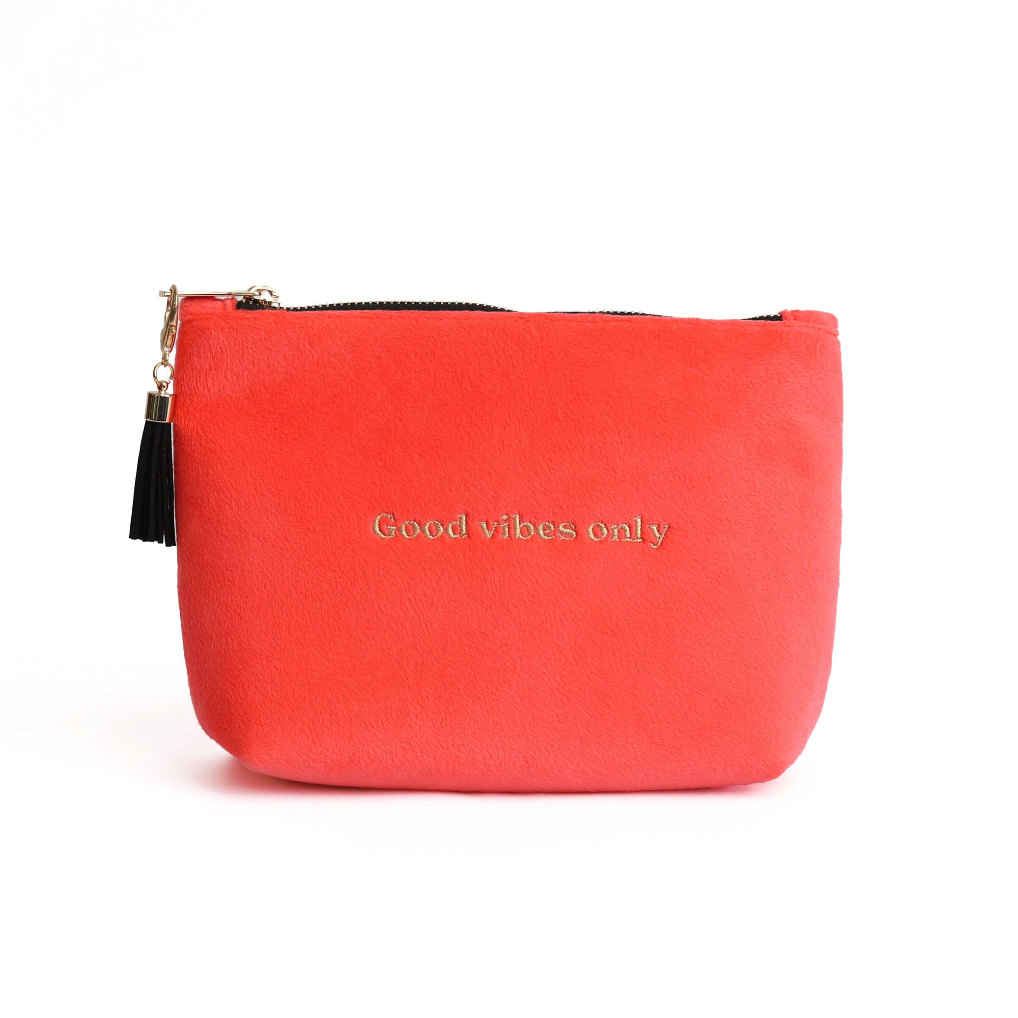 Good Vibes Only Makeup Bag with Tassel