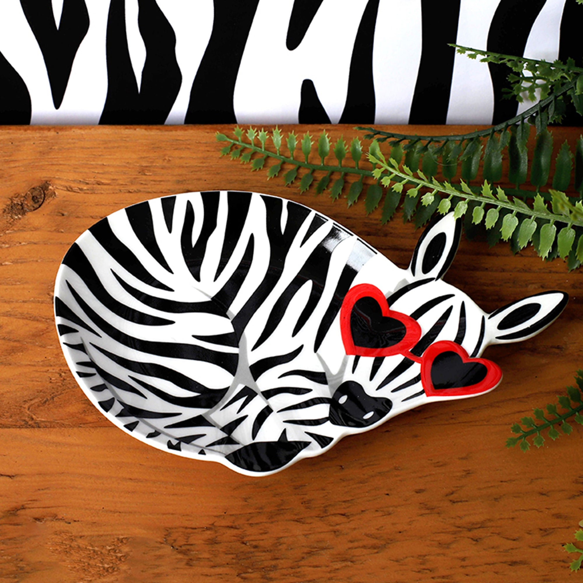 Zebra Trinket Dish Plate