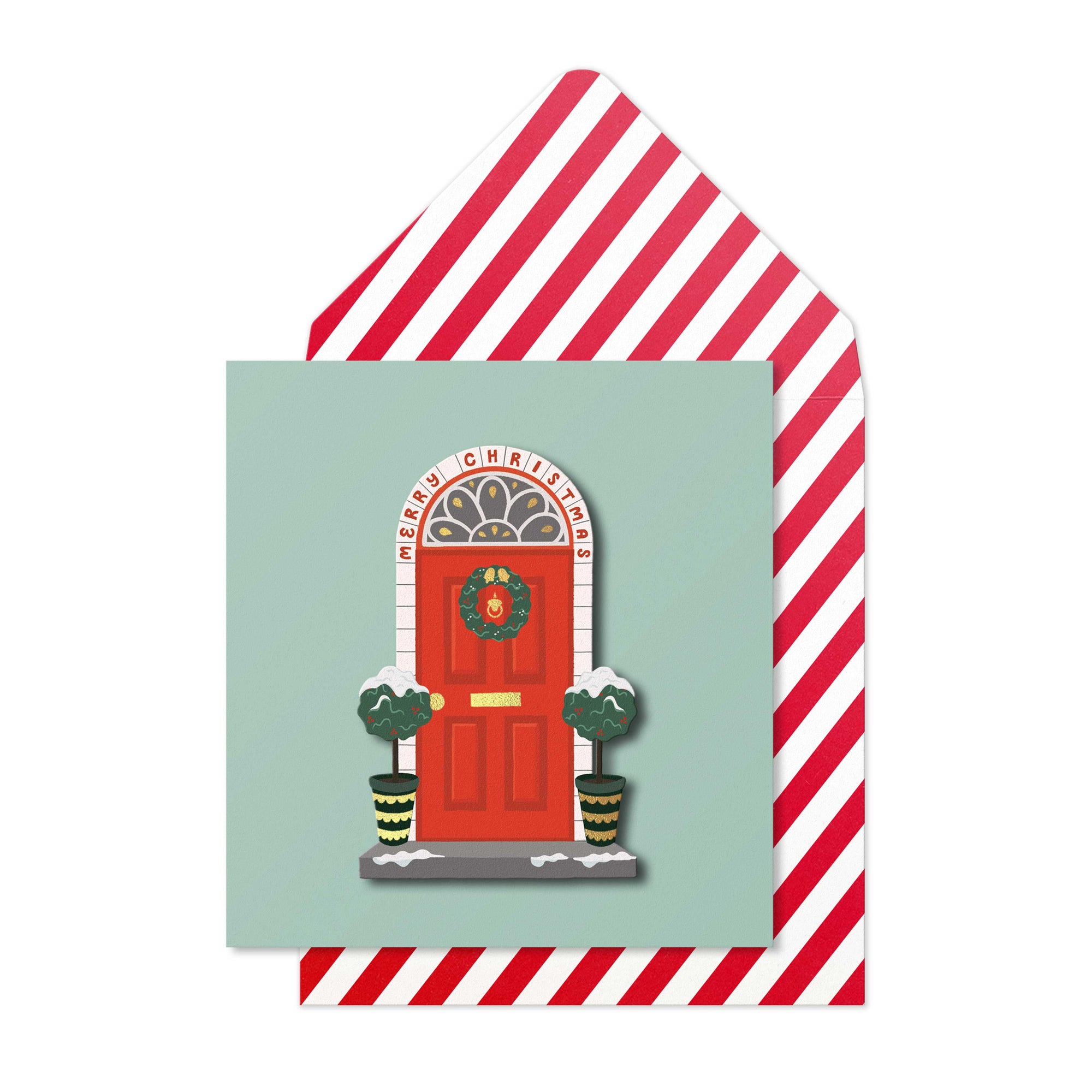Christmas Door, Wild Moon, 3D Handmade Greeting Card