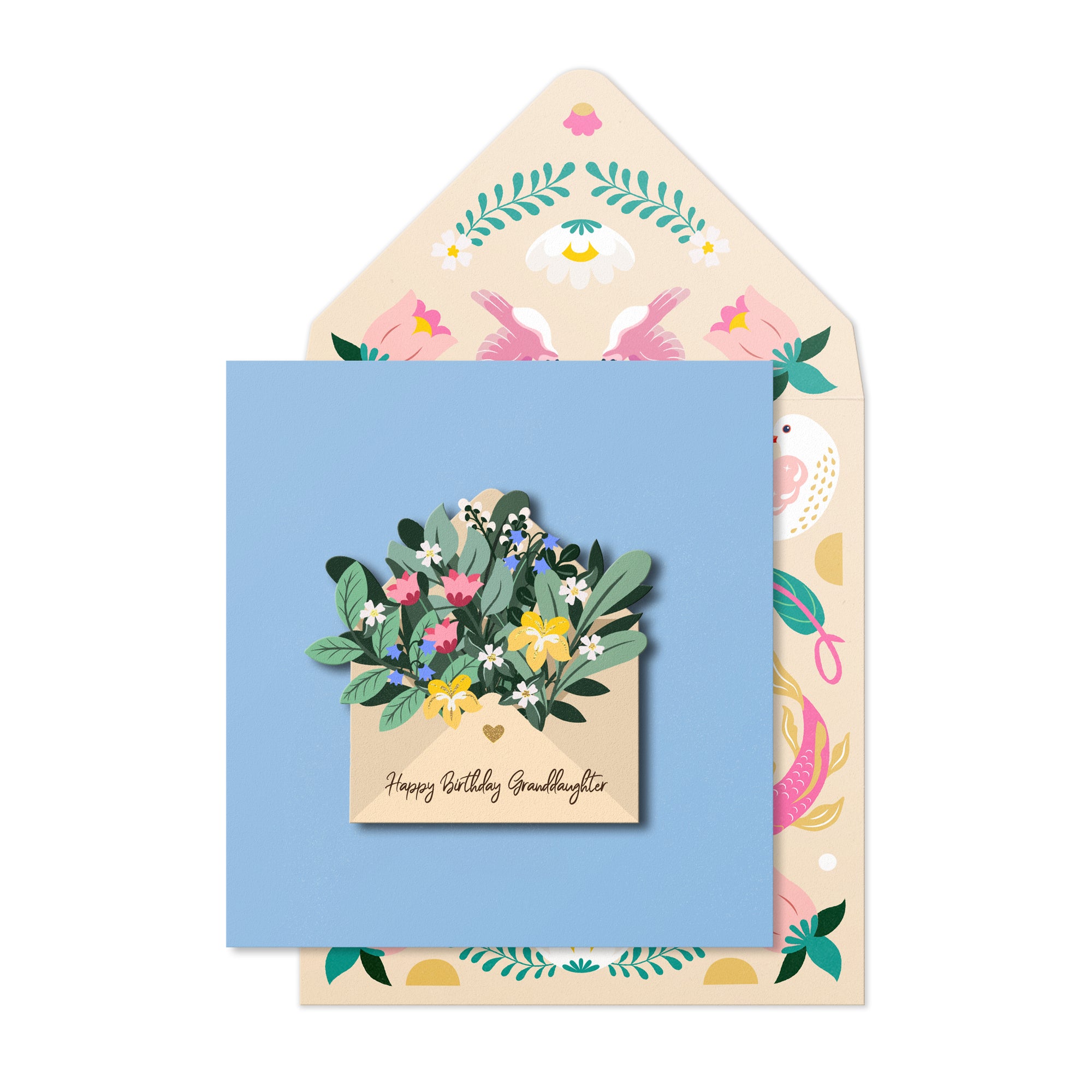 Happy Birthday Granddaughter Floral Envelope