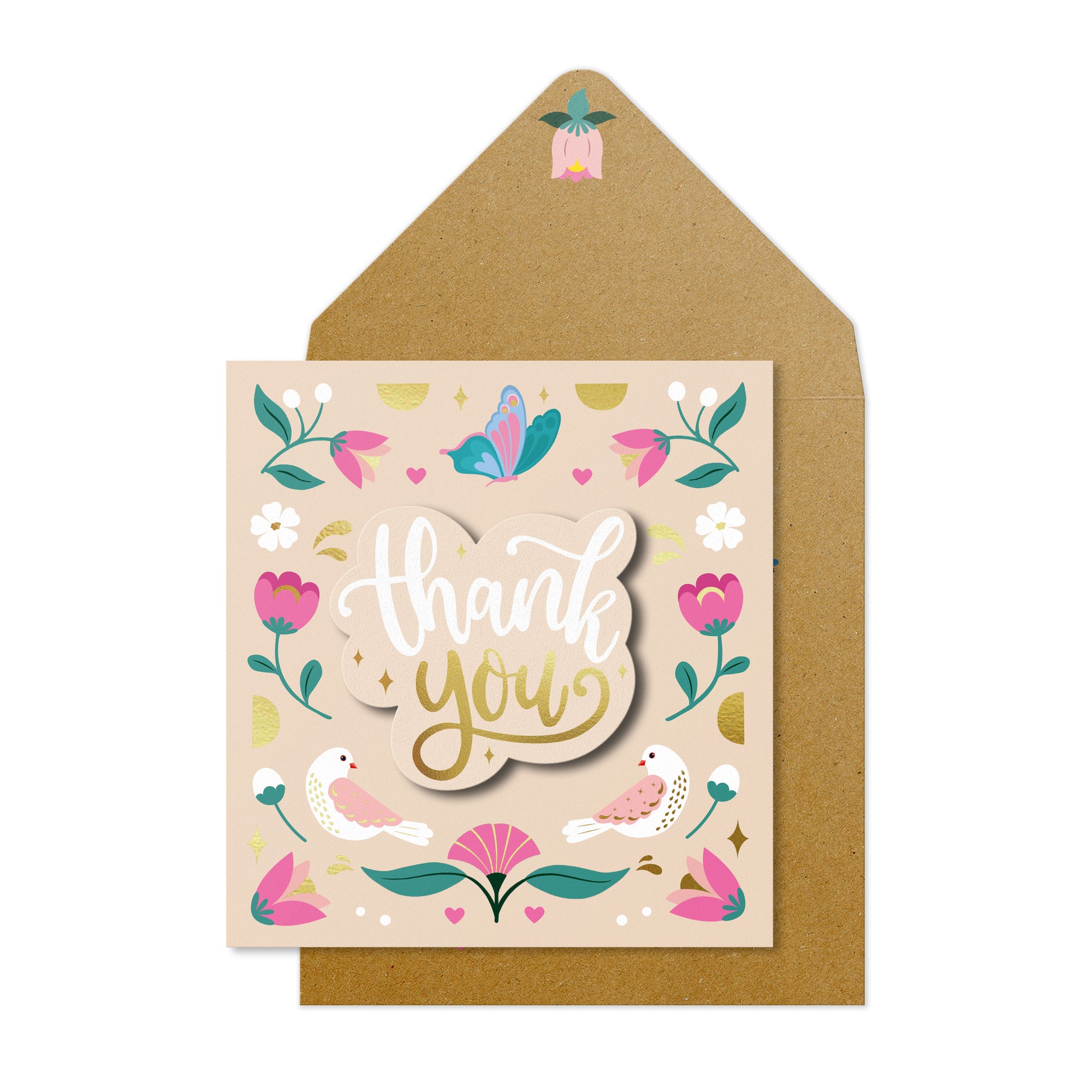 Thank You Wild Moon, Handmade Greeting Card
