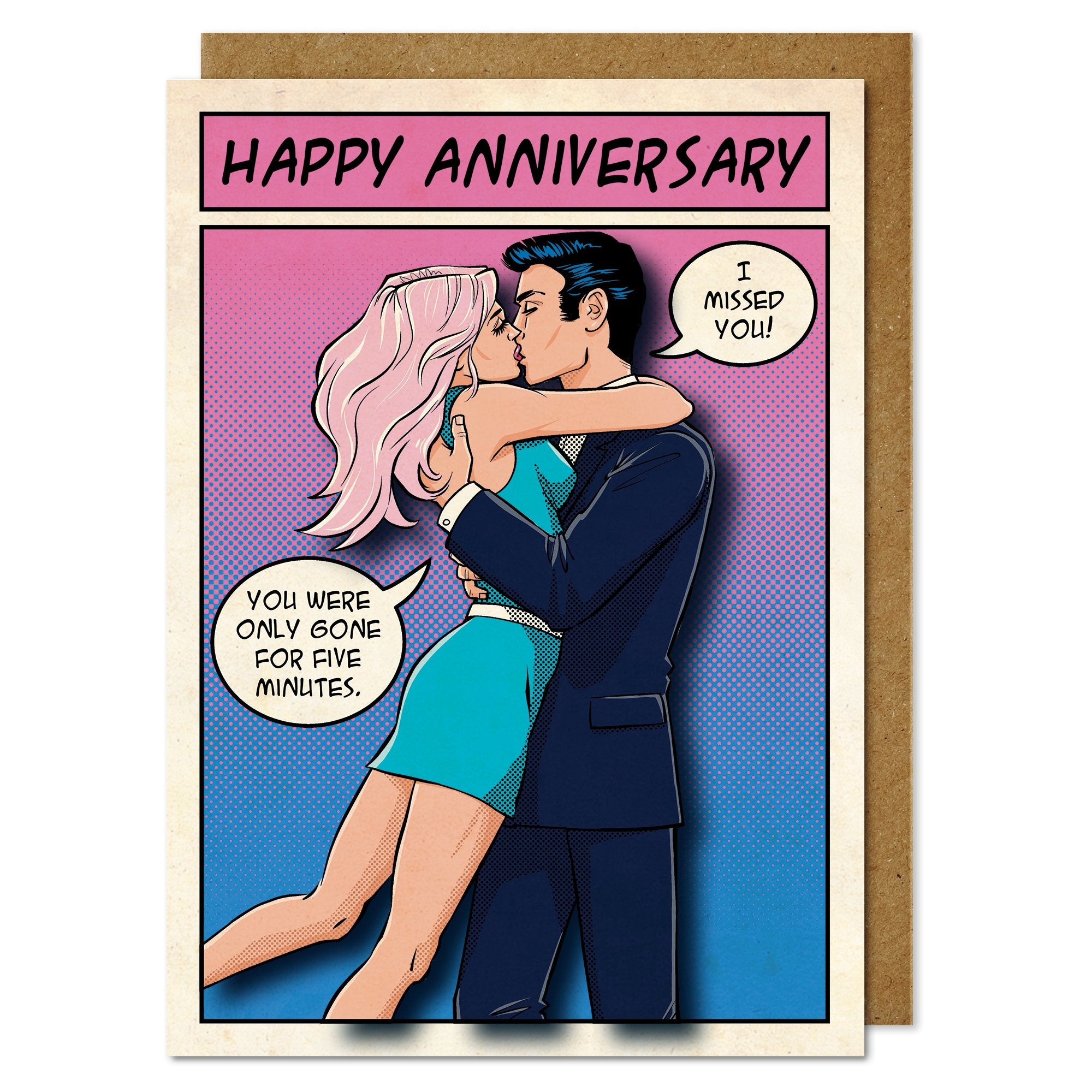 Happy Anniversary' Comic Couple Kiss - TACHE Trade