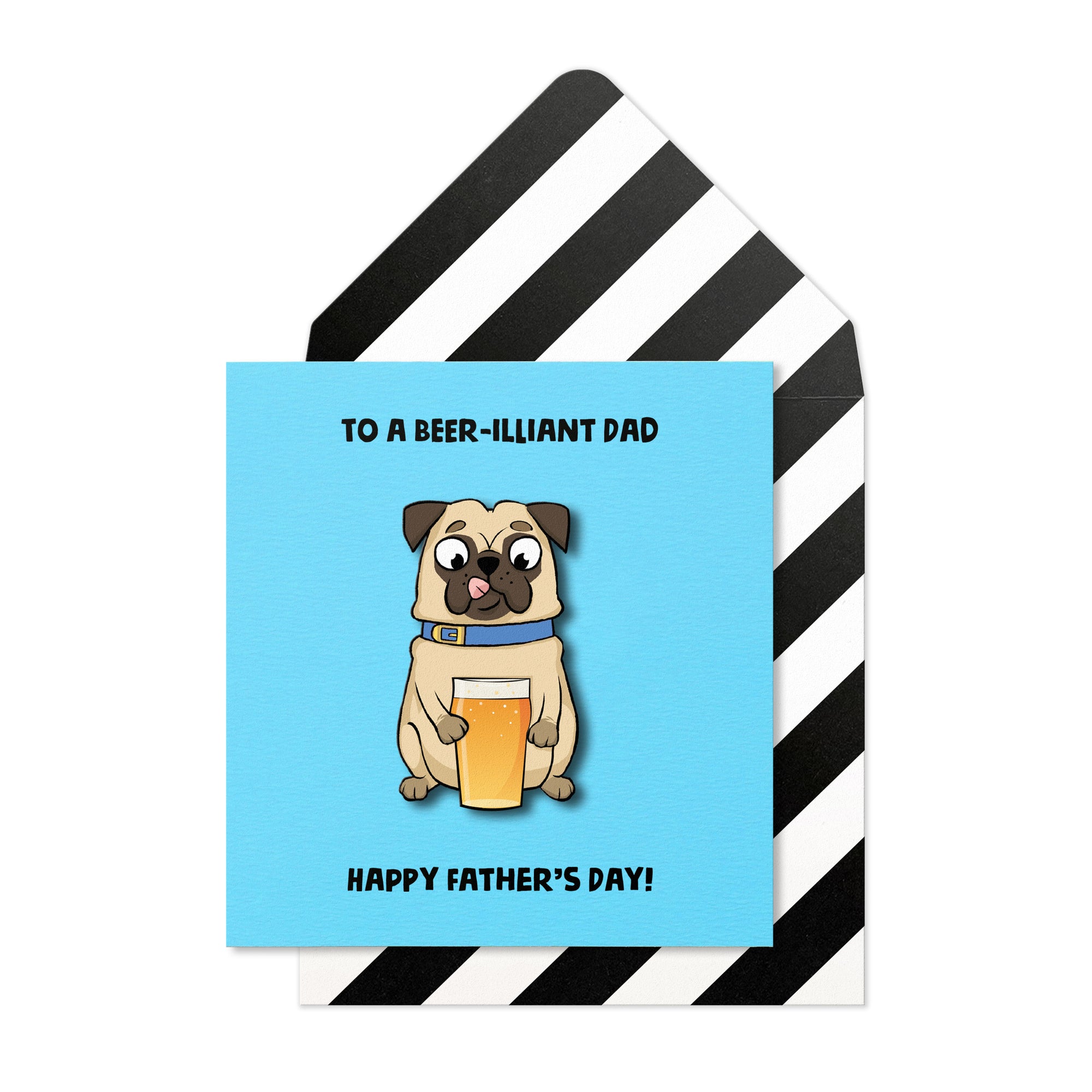 Funny Happy Father's Day, Beer-illiant, Handmade Greeting Card