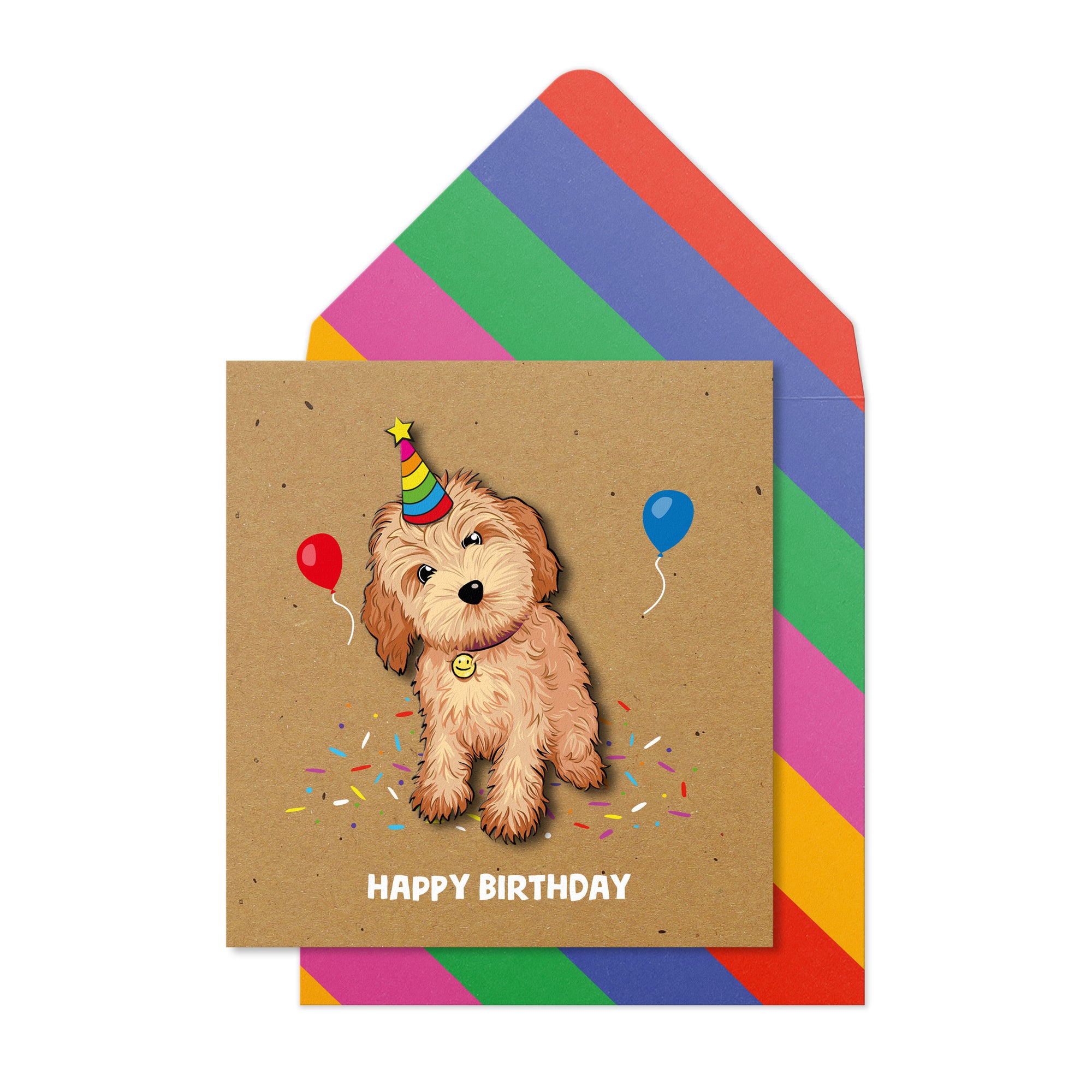 Happy Birthday Cavapoo, Handmade Greeting Card
