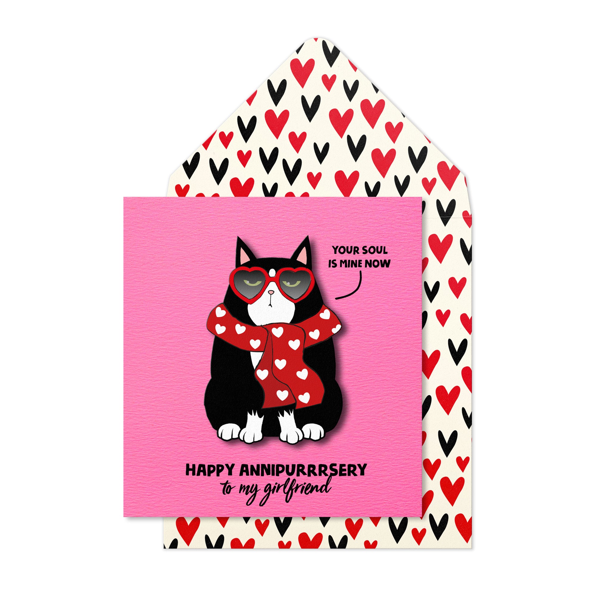 Happy Anniversary, Funny Handmade Greeting Card to my Girlfriend