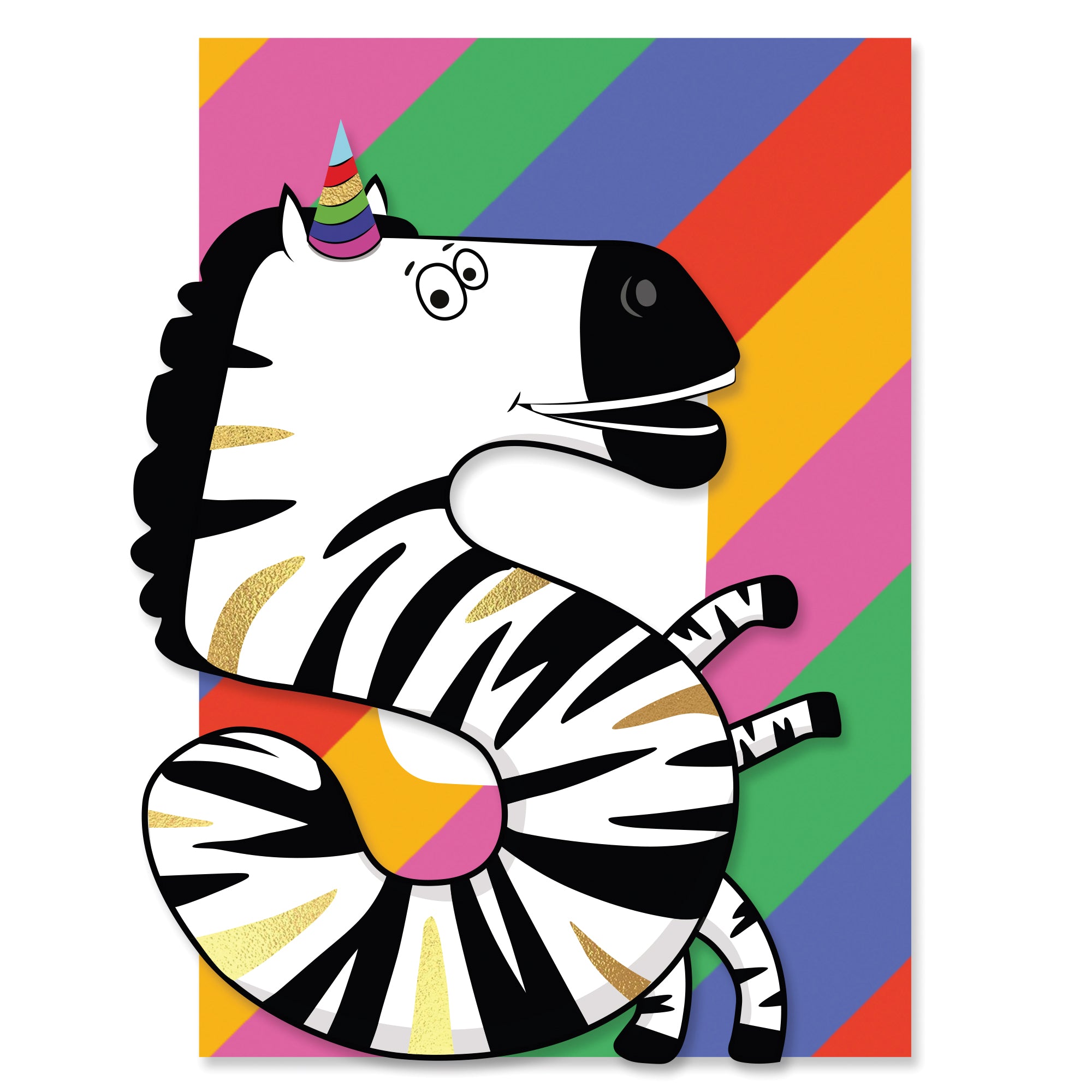 5th Birthday Zebra Greeting Card