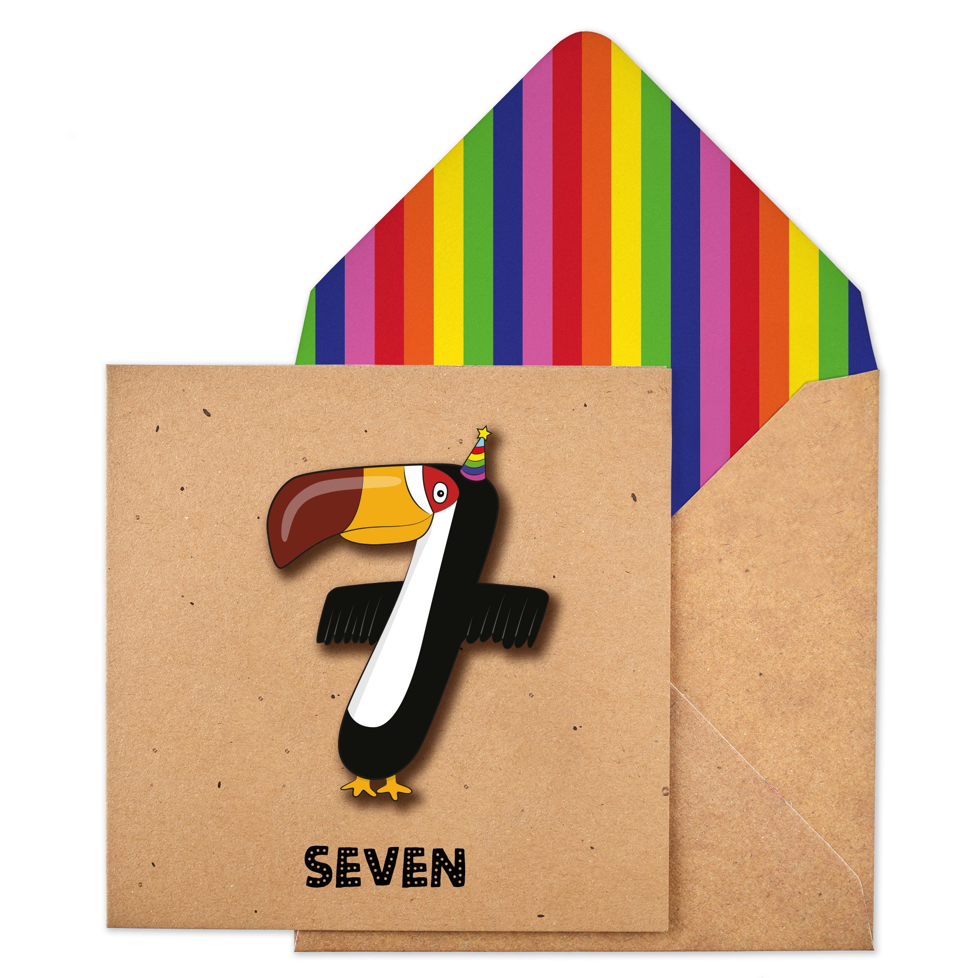 Happy 7th Birthday, Toucan Kids Handmade Greeting Card