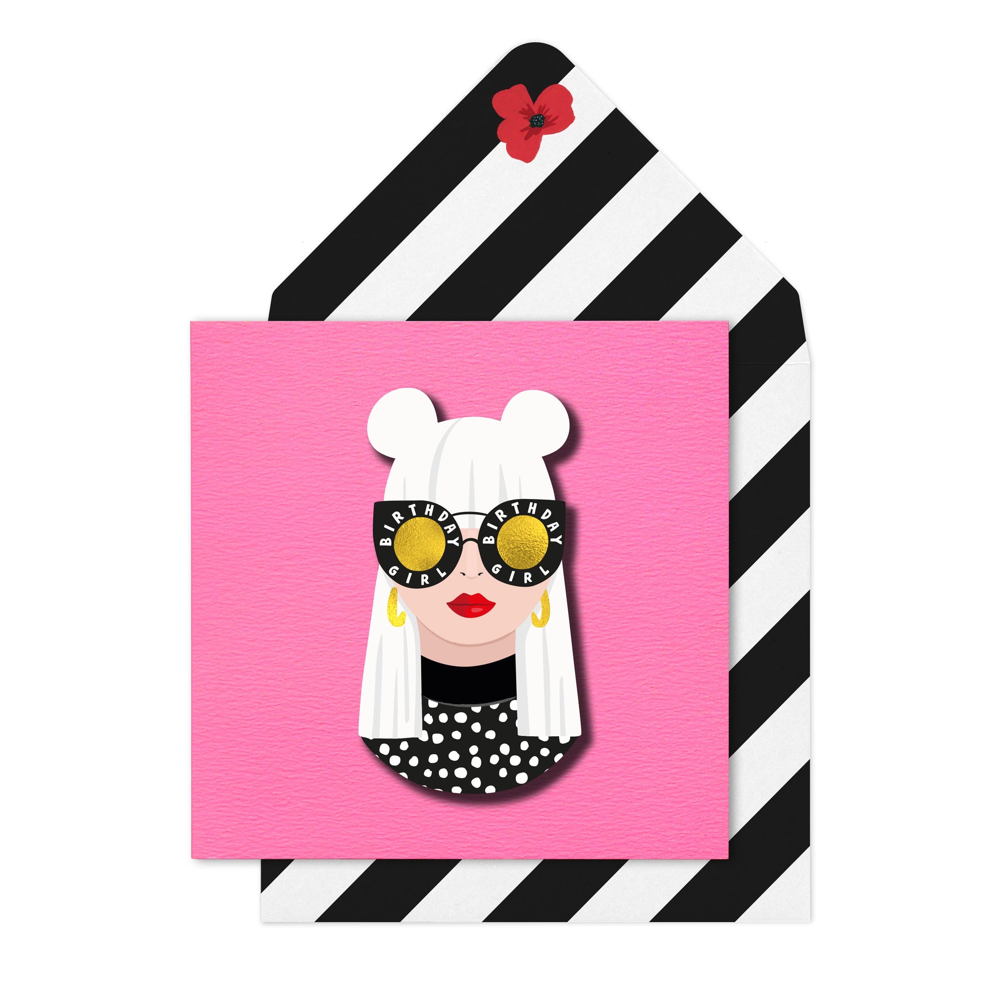Blonde Birthday Girl with Sunnies Pink - TACHE Trade