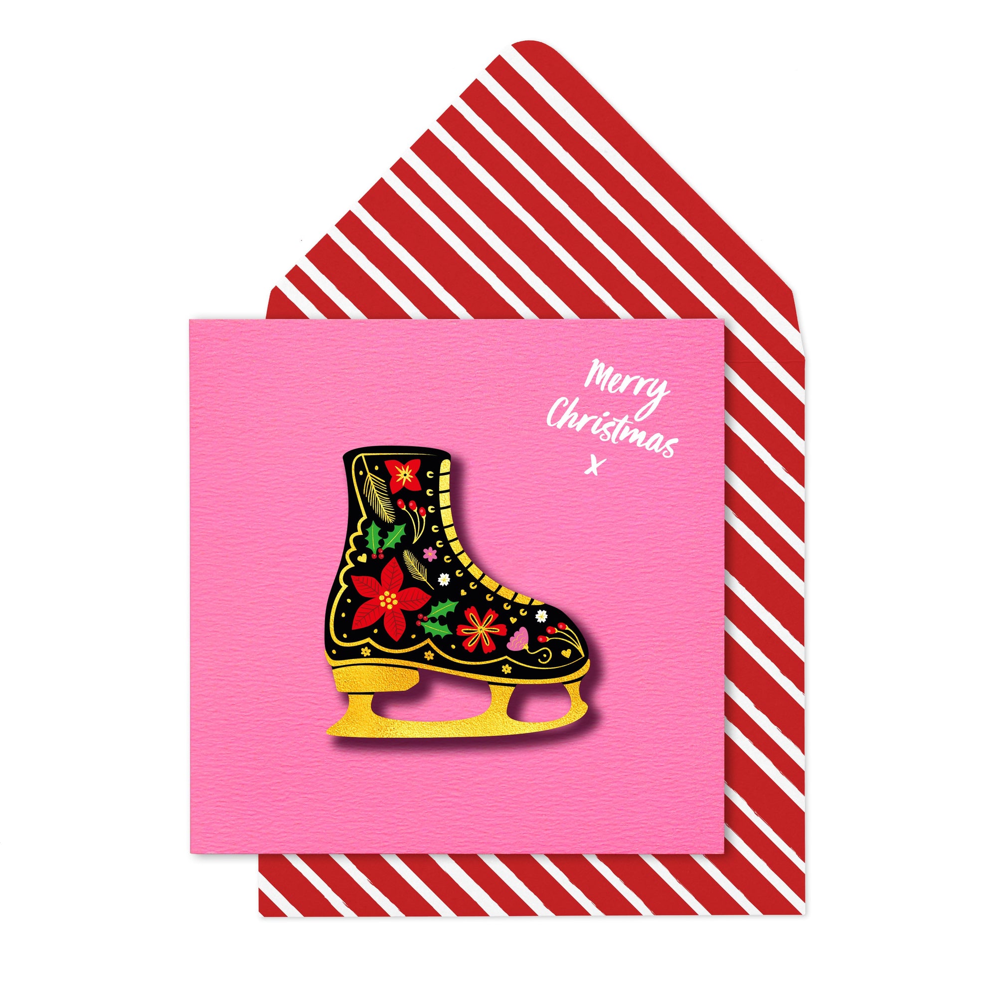 Merry Christmas' Floral Ice Skate - TACHE Trade