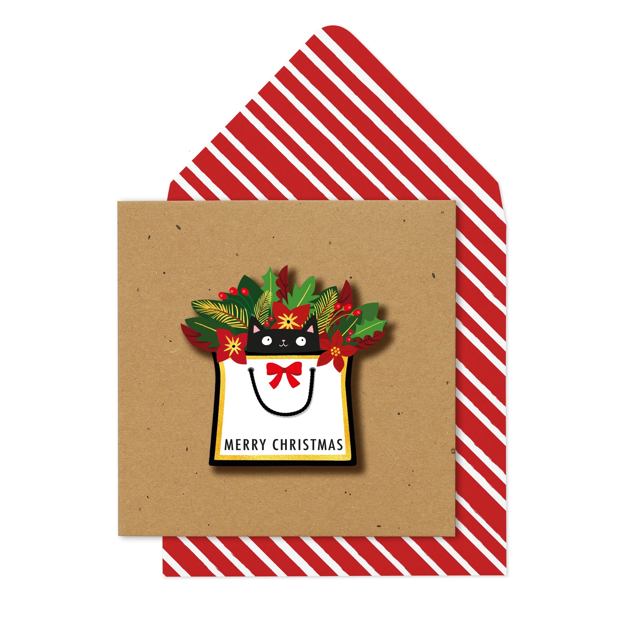 Merry Christmas' Cat in Bag - TACHE Trade