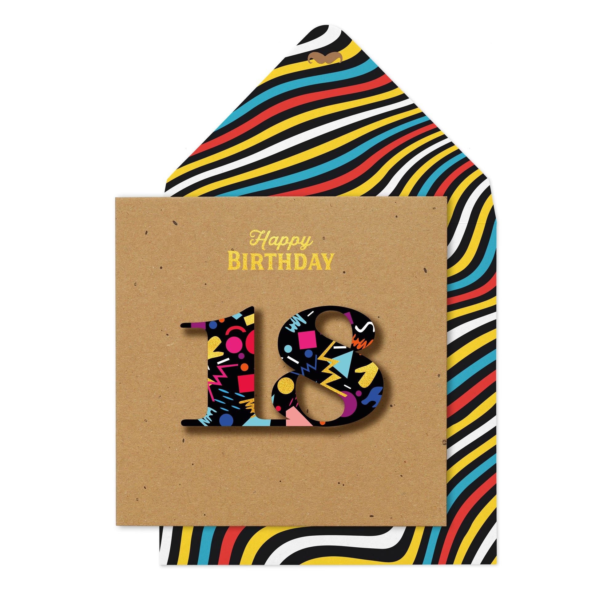 Male Retro 18th Birthday, Handmade Greeting Card