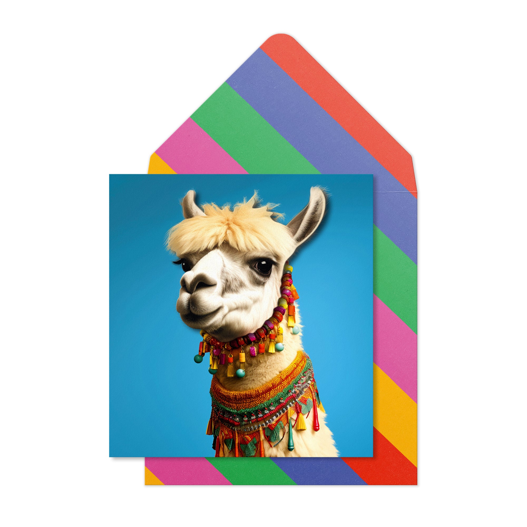 Llama, Blank Handmade Greeting Card