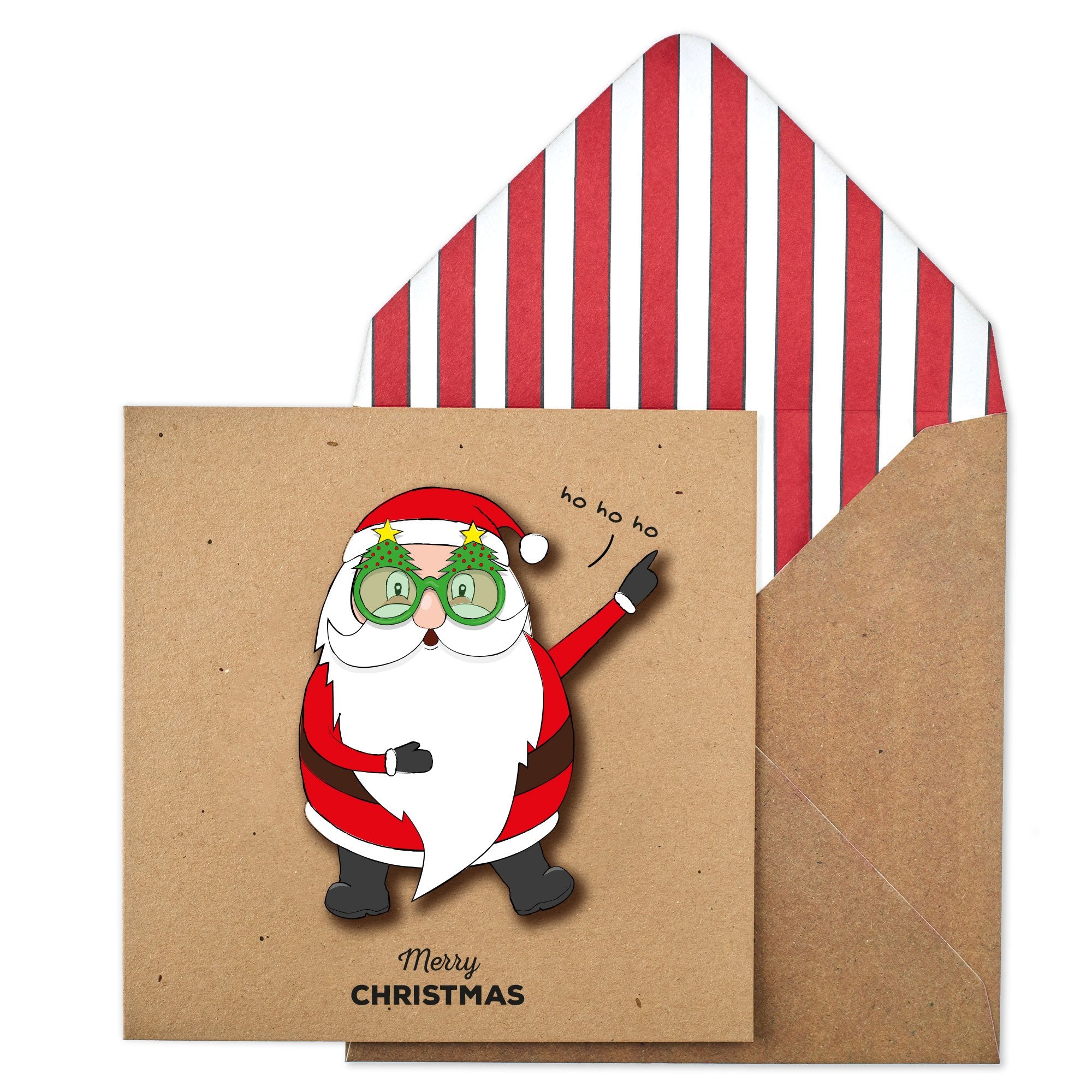 Groovey Santa, Christmas Handmade Greeting Card