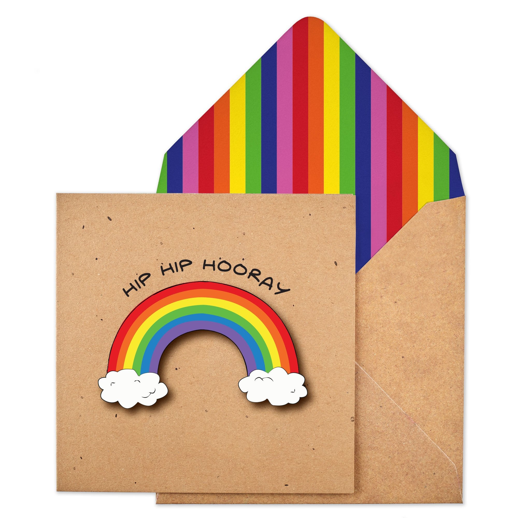 Hip Hip Hooray, Blank Handmade Greeting Card