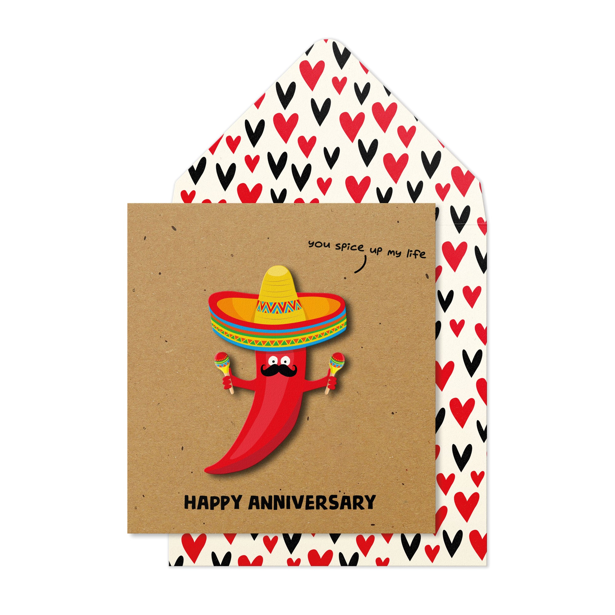 Happy Anniversary Chilli, 3D Handmade Greeting Card