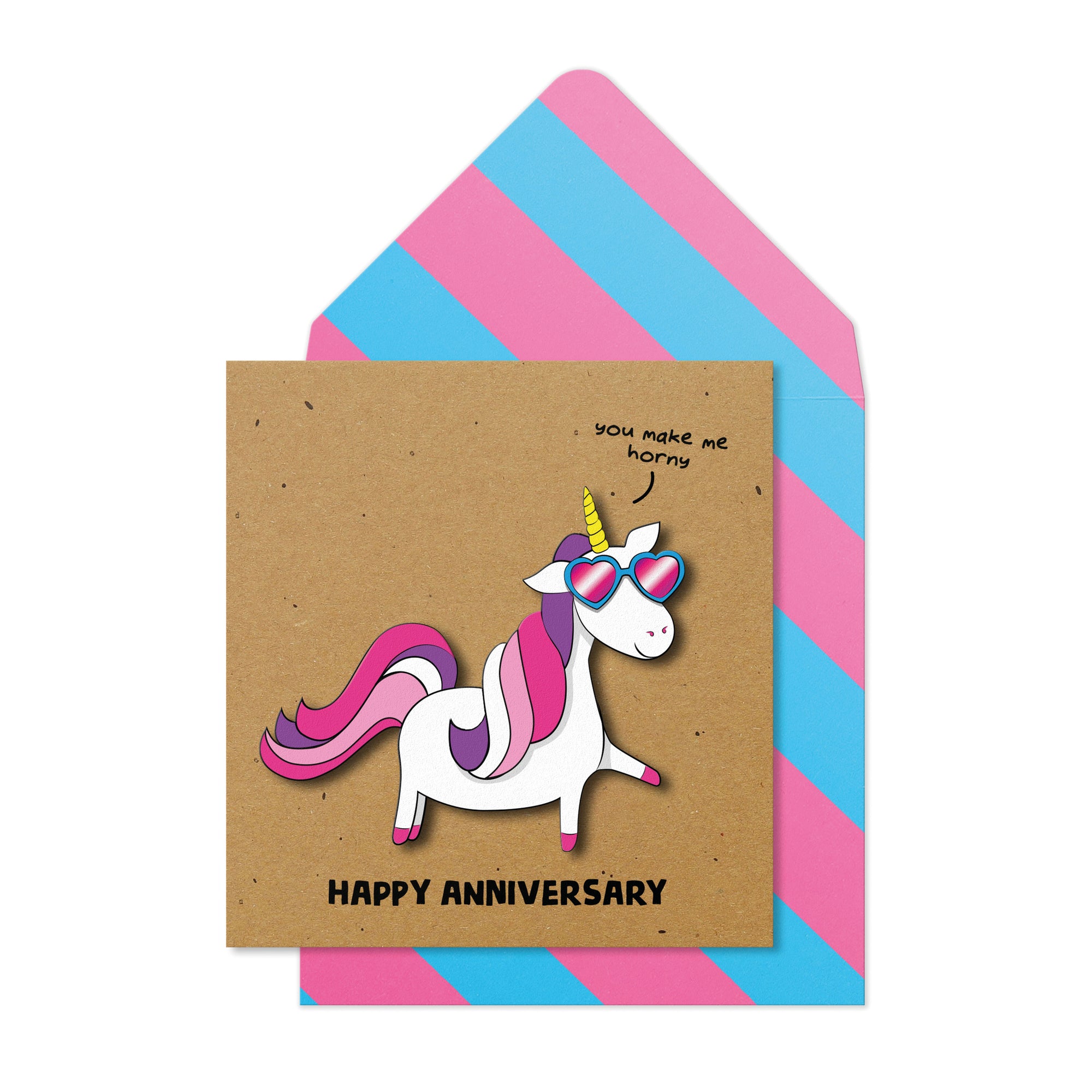Anniversary Unicorn, 3D Handmade Greeting Card