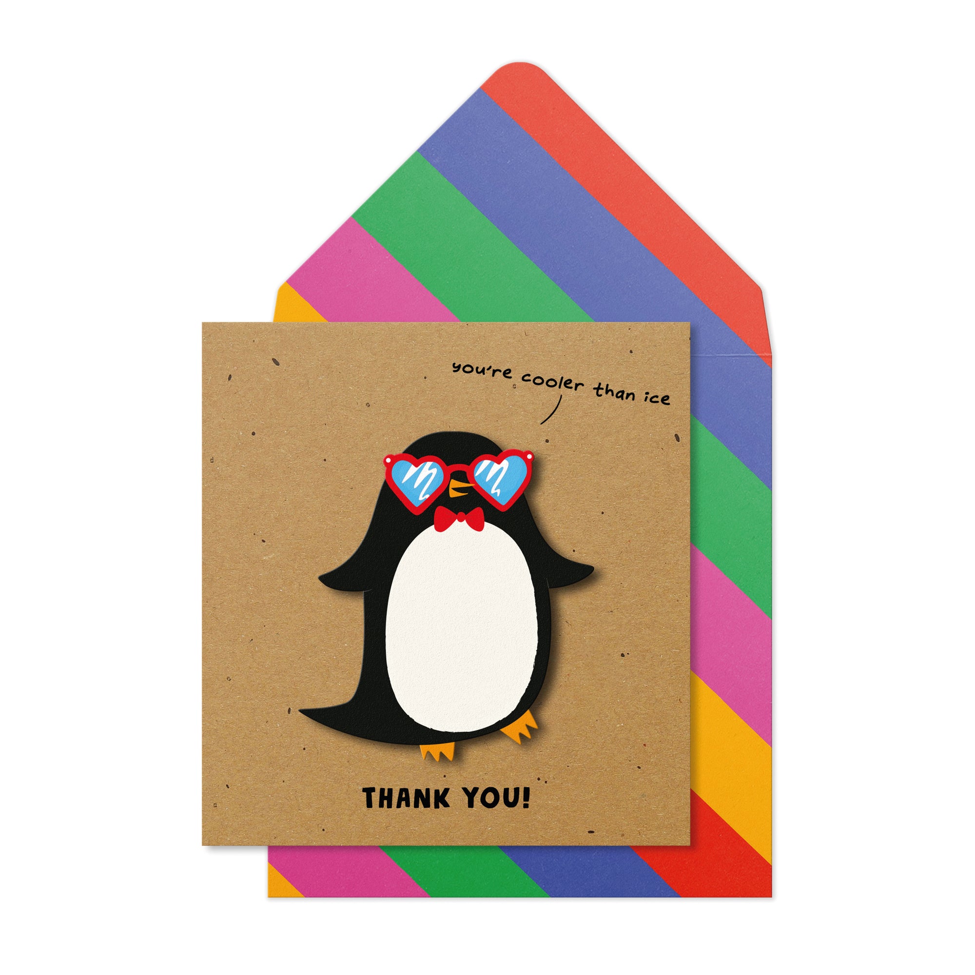 Thank You Penguin, 3D Handmade Greeting Card
