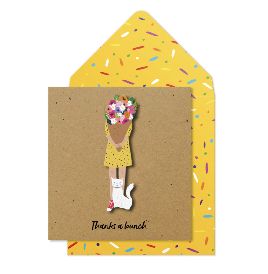 Thanks a bunch, 3D Handmade Greeting Card