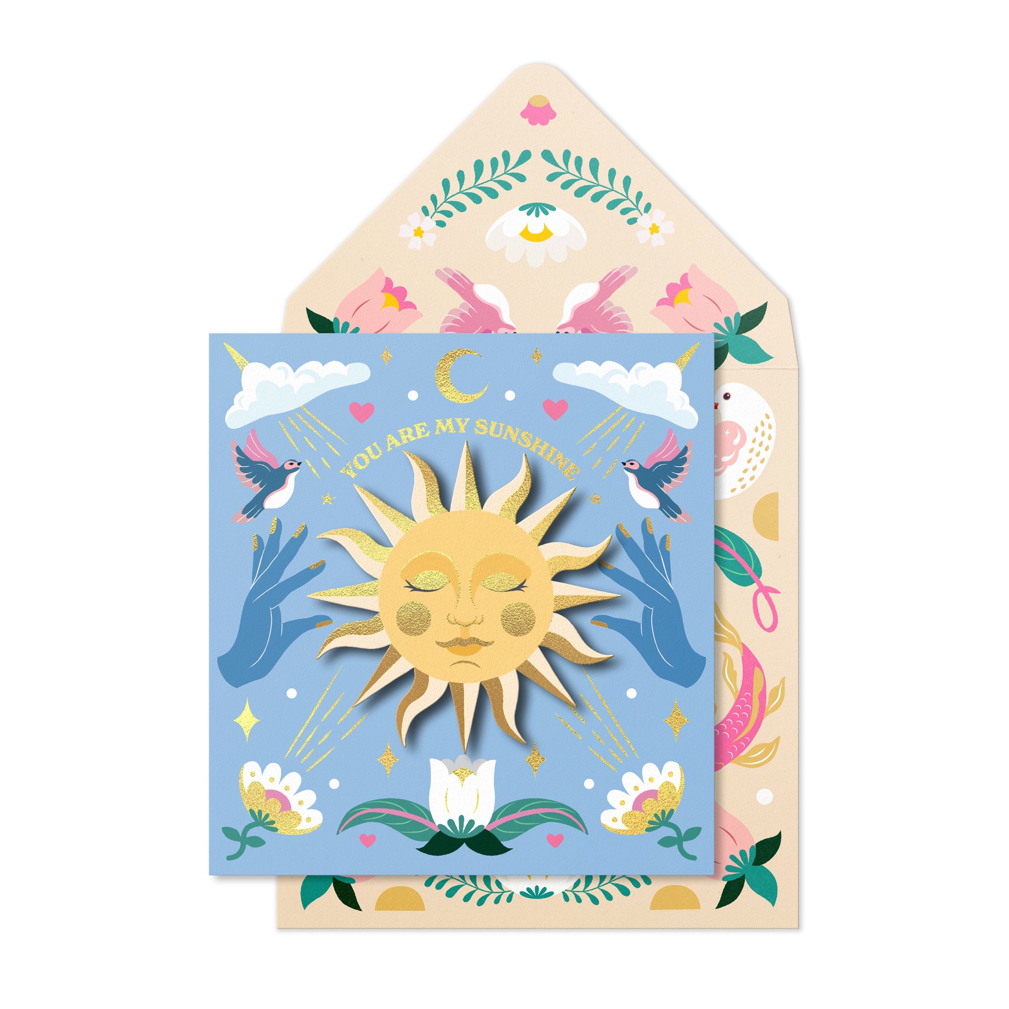 You Are My Sunshine, Blank Handmade Greeting Card