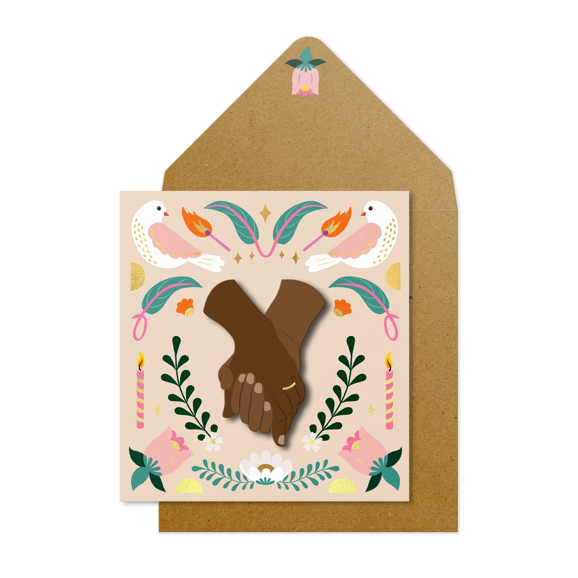 Wedding & Engagement Holding Hands Greeting Card