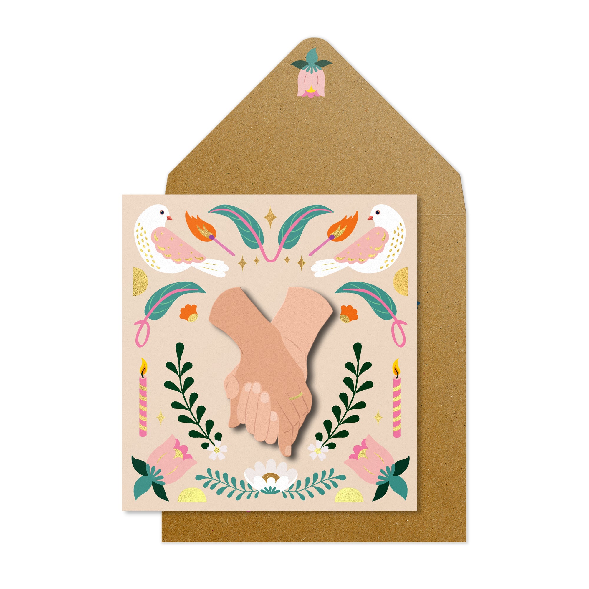 Wedding & Engagement Holding Hands Greeting Card