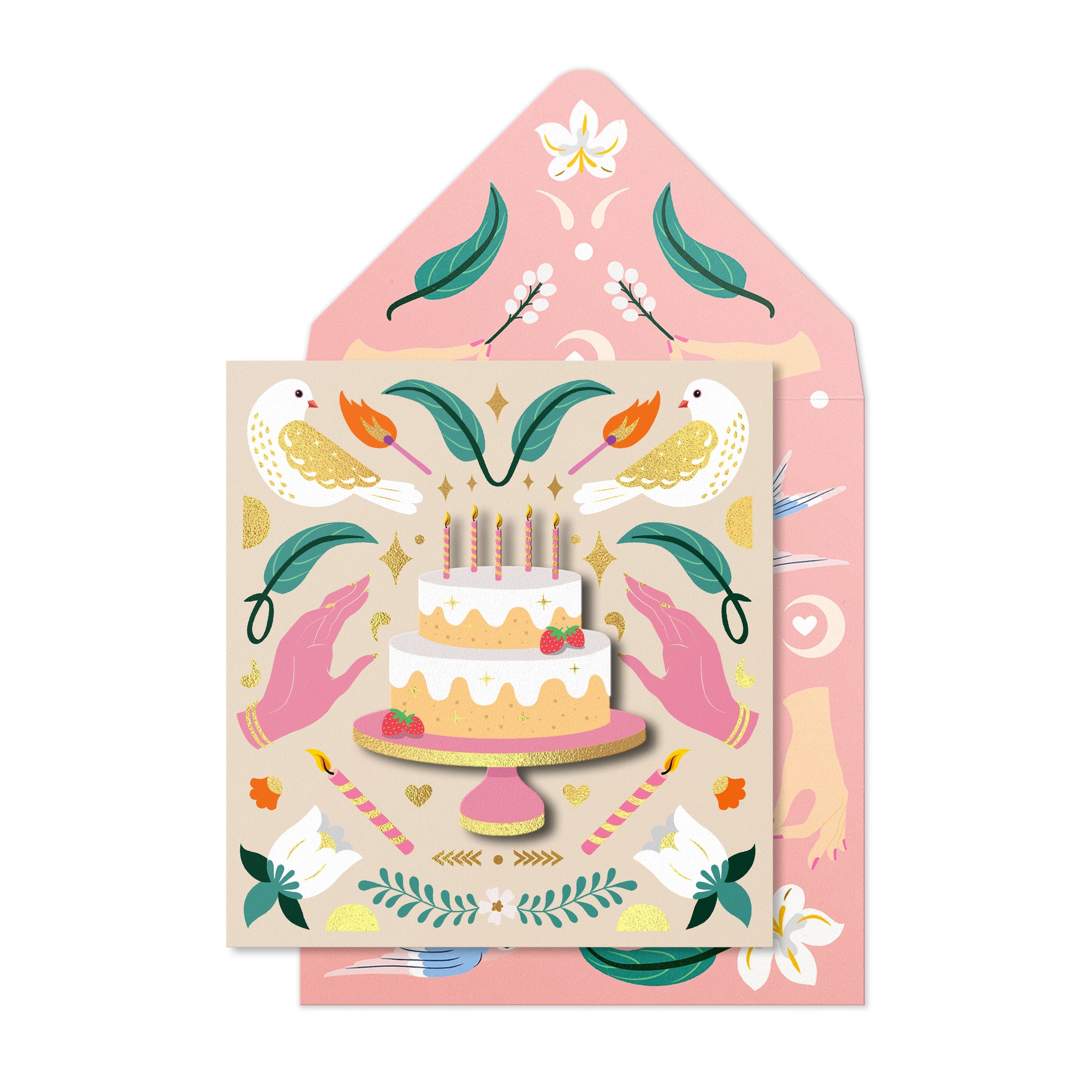 Birthday Cake, Handmade Greeting Card
