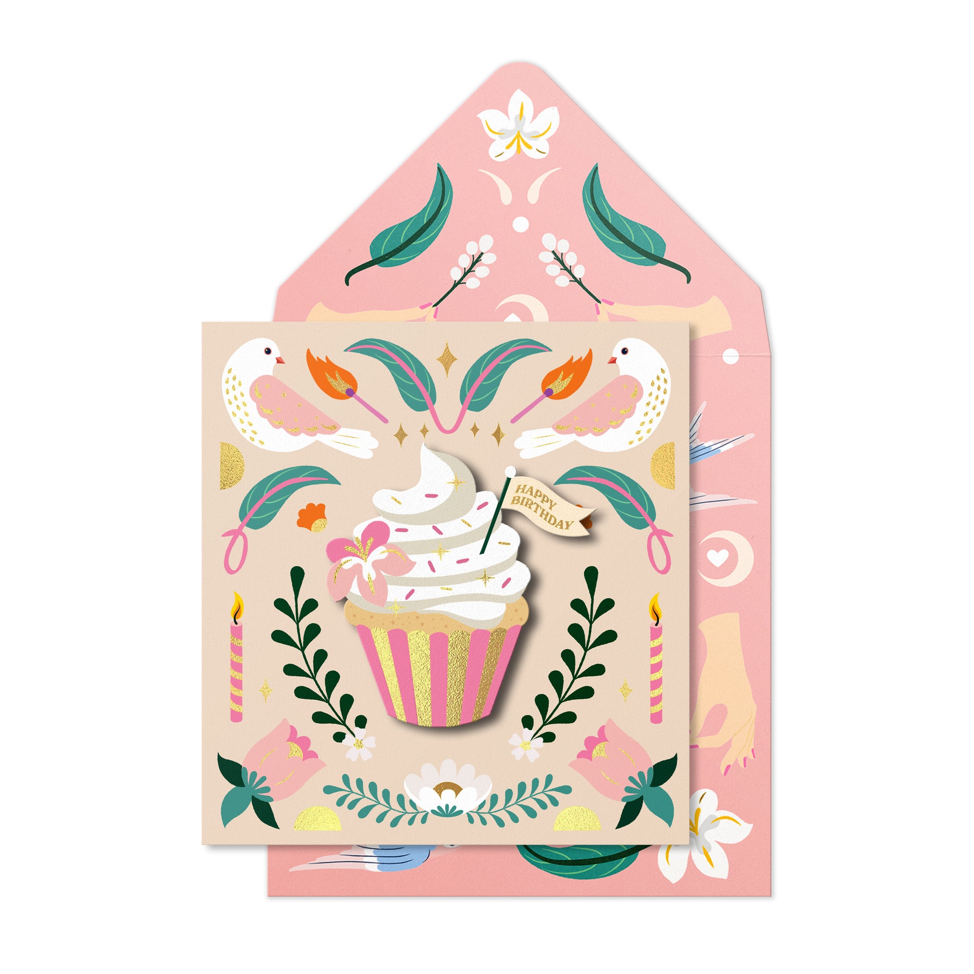 Birthday Cupcake, Handmade Greeting Card