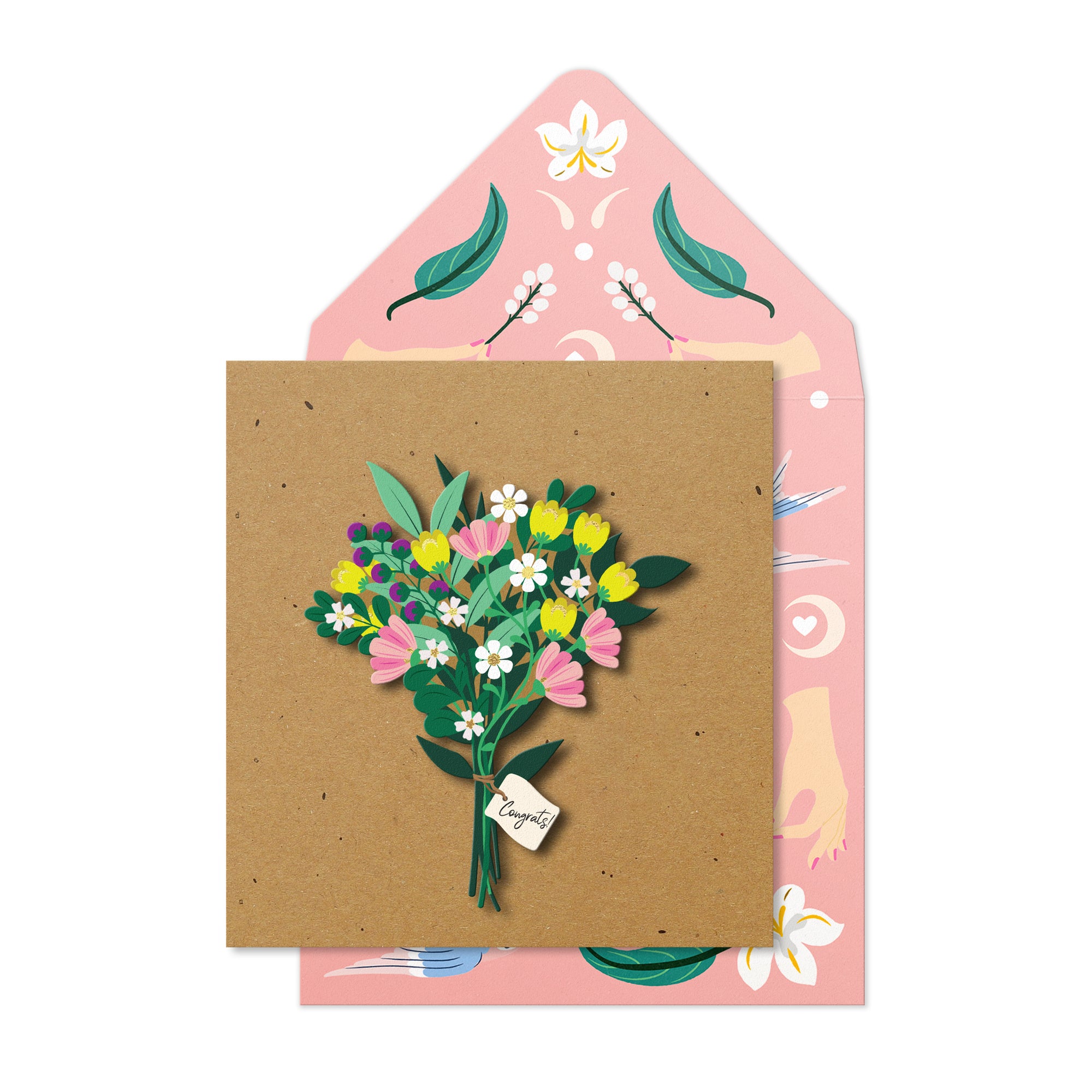 Congratulations Bouquet of Flowers, Handmade Greeting Card