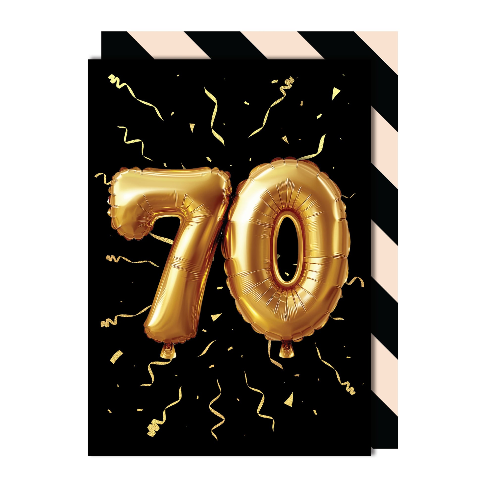 70th Birthday - Gold Balloon Greeting Card