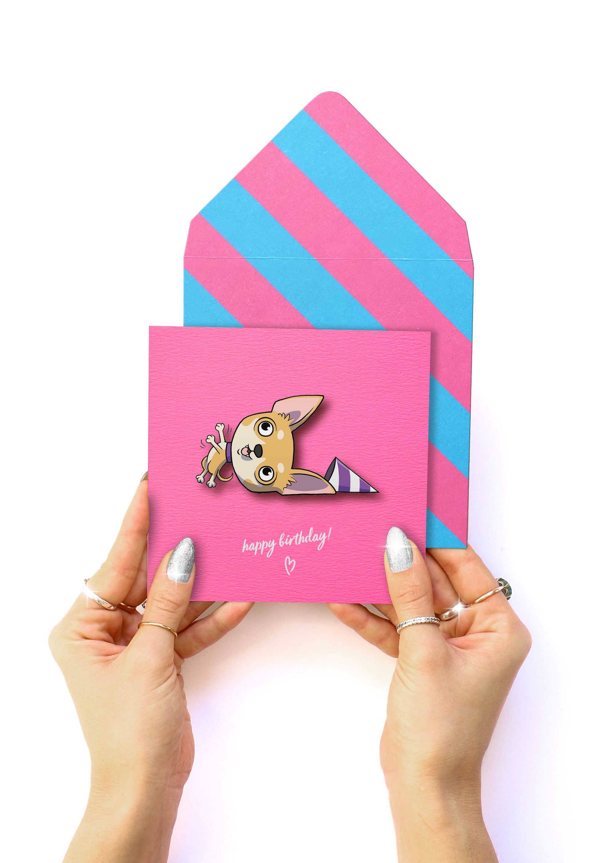 Happy Birthday Chichuahua, 3D Handmade Greeting Card