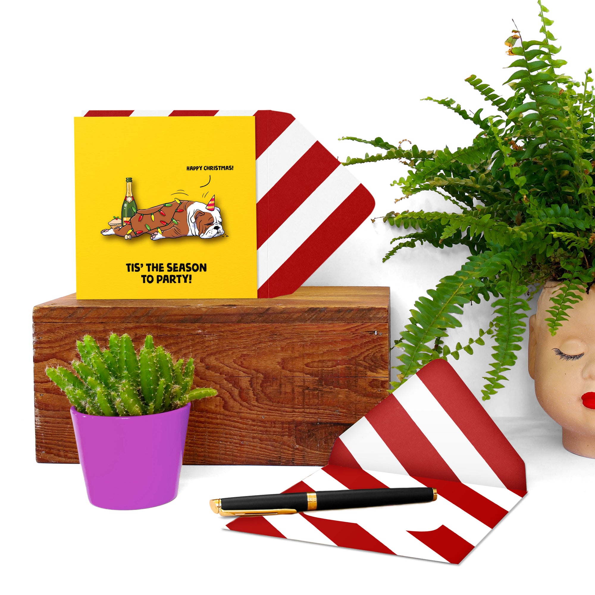 Tis' the season to party, Merry Christmas, Handmade Greeting Card