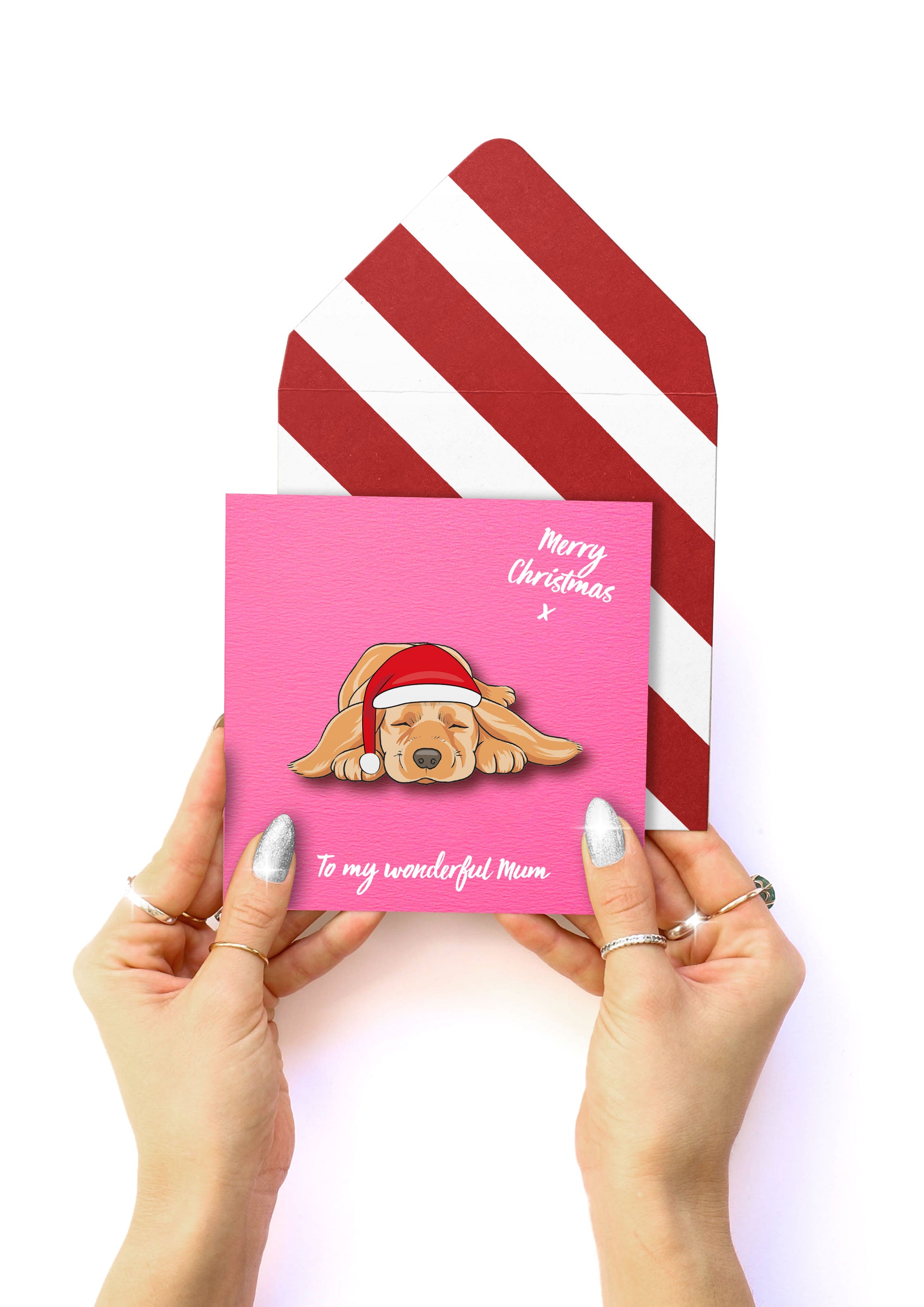 Merry Christmas, To A Wonderful Mum, Labrador Handmade Greeting Card