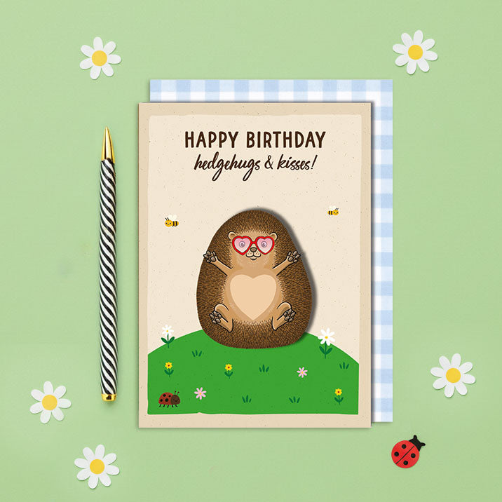 Cute Hedgehog 3D Handmade Greeting Card