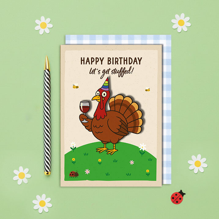 Handmade 3D Funny Turkey Birthday Card