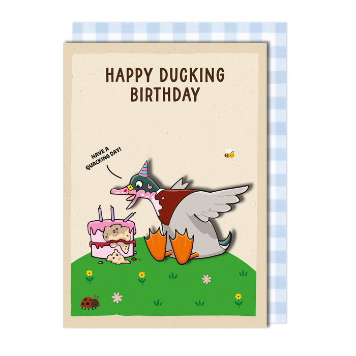 Handmade 3D Funny Duck Birthday Card