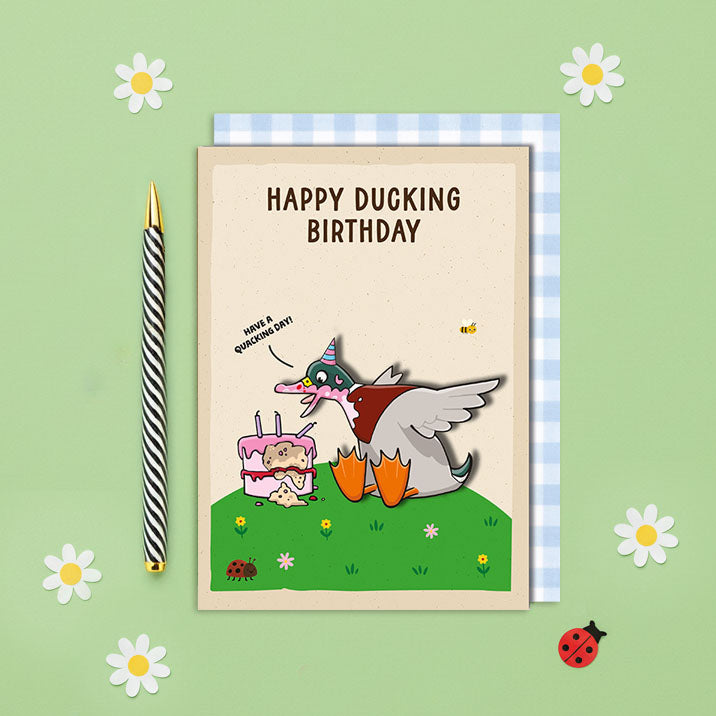 Handmade 3D Funny Duck Birthday Card